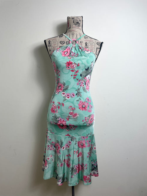 Blumarine Beachwear Halterneck Floral Midi Dress
