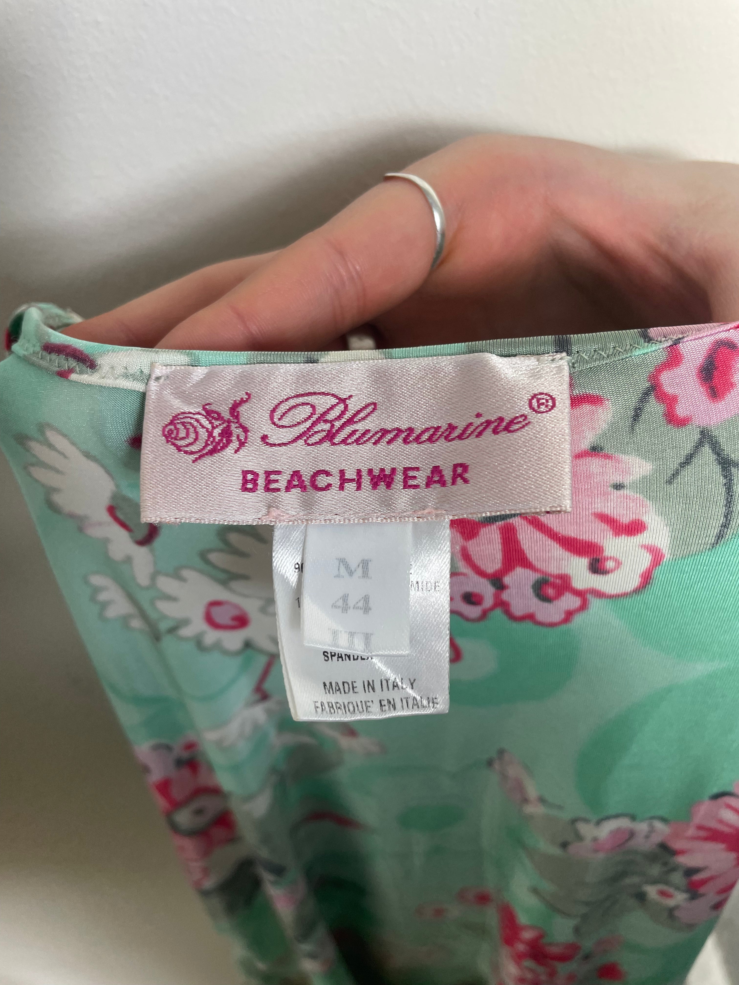 Blumarine Beachwear Halterneck Floral Midi Dress