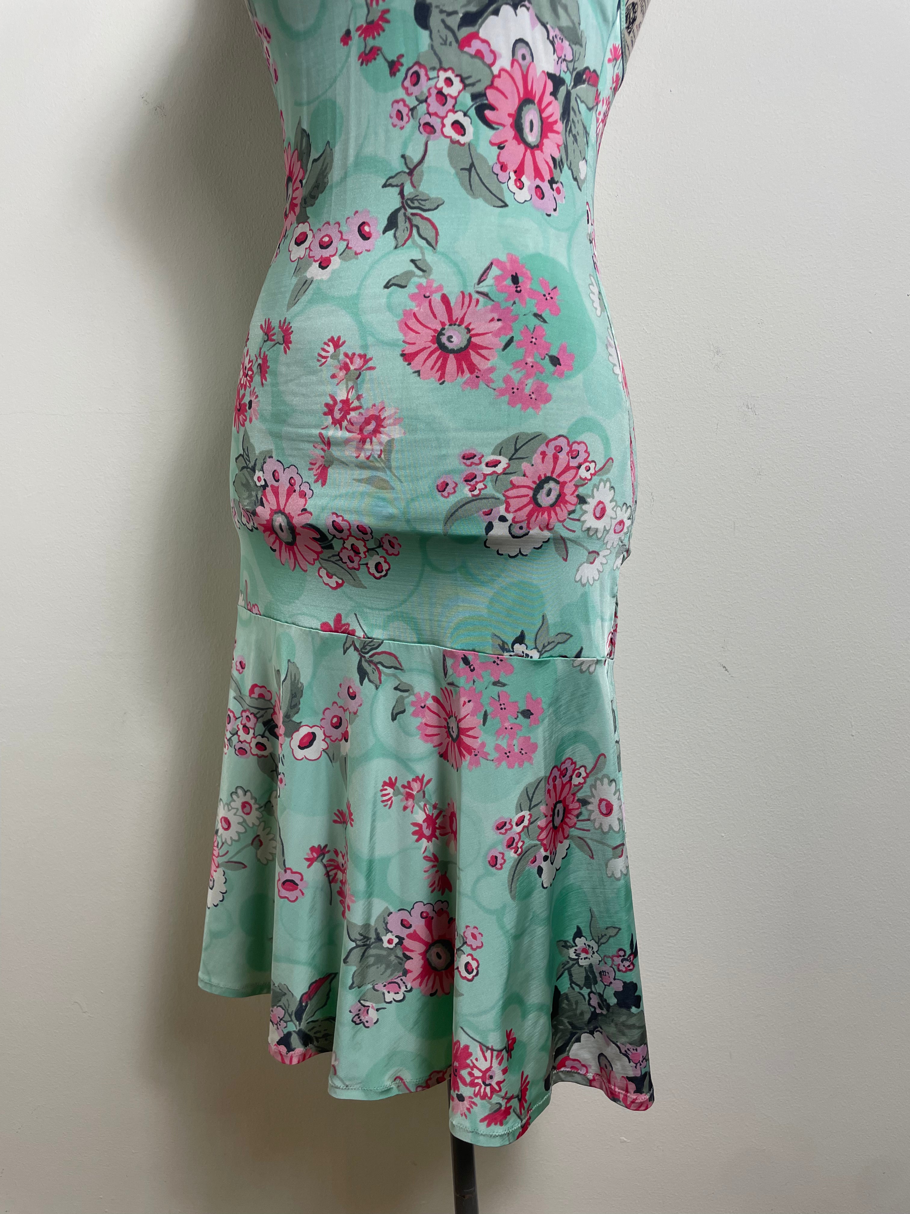 Blumarine Beachwear Halterneck Floral Midi Dress