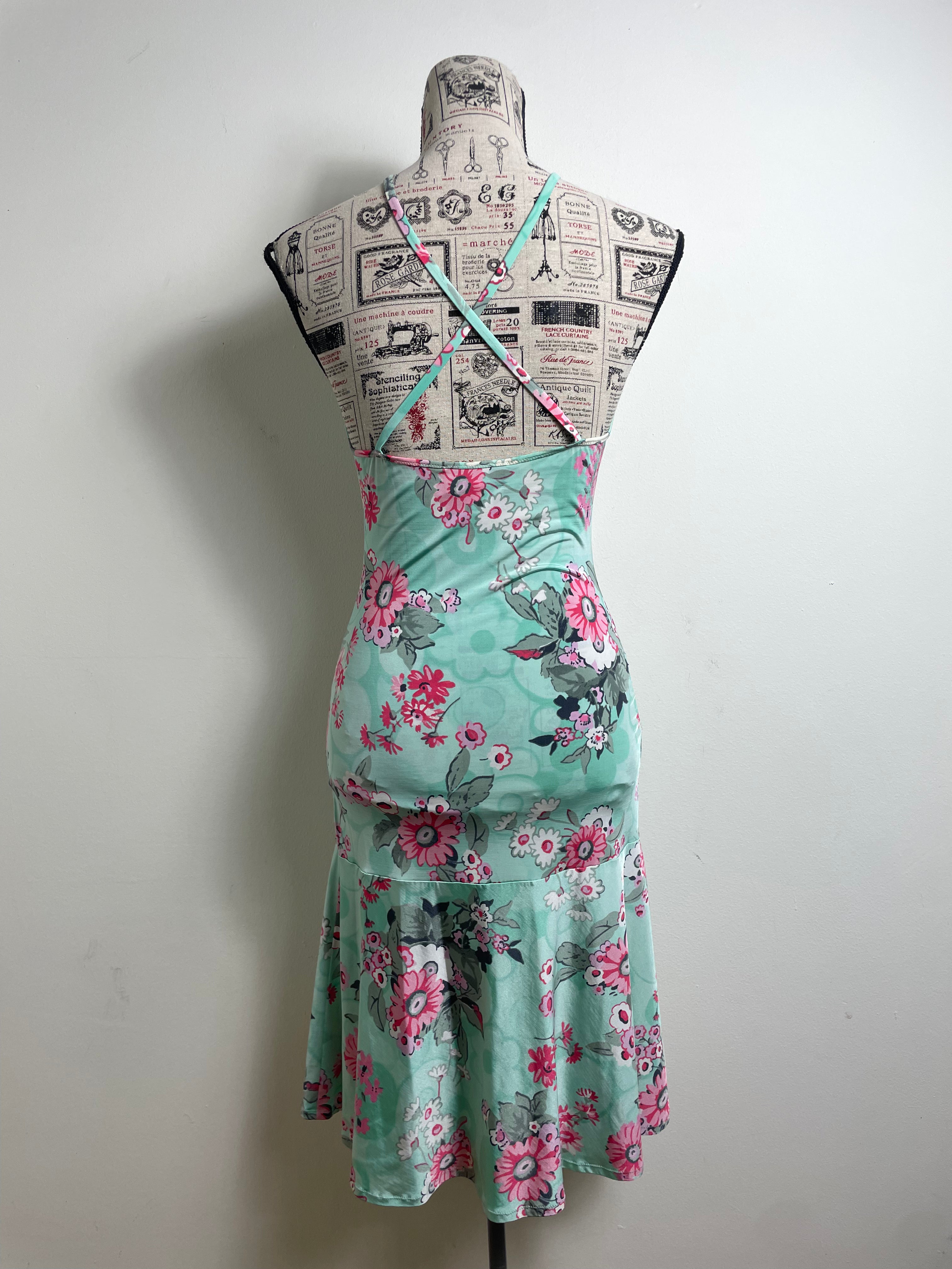 Blumarine Beachwear Halterneck Floral Midi Dress