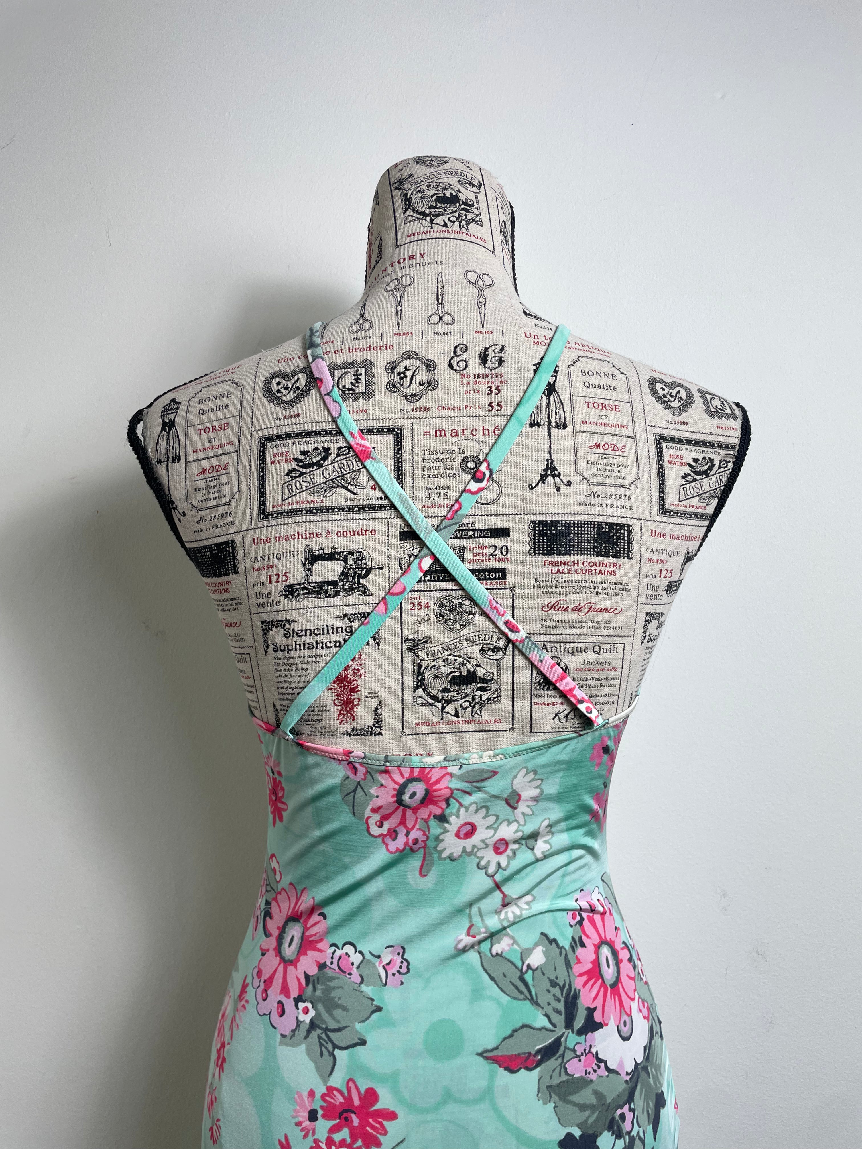 Blumarine Beachwear Halterneck Floral Midi Dress