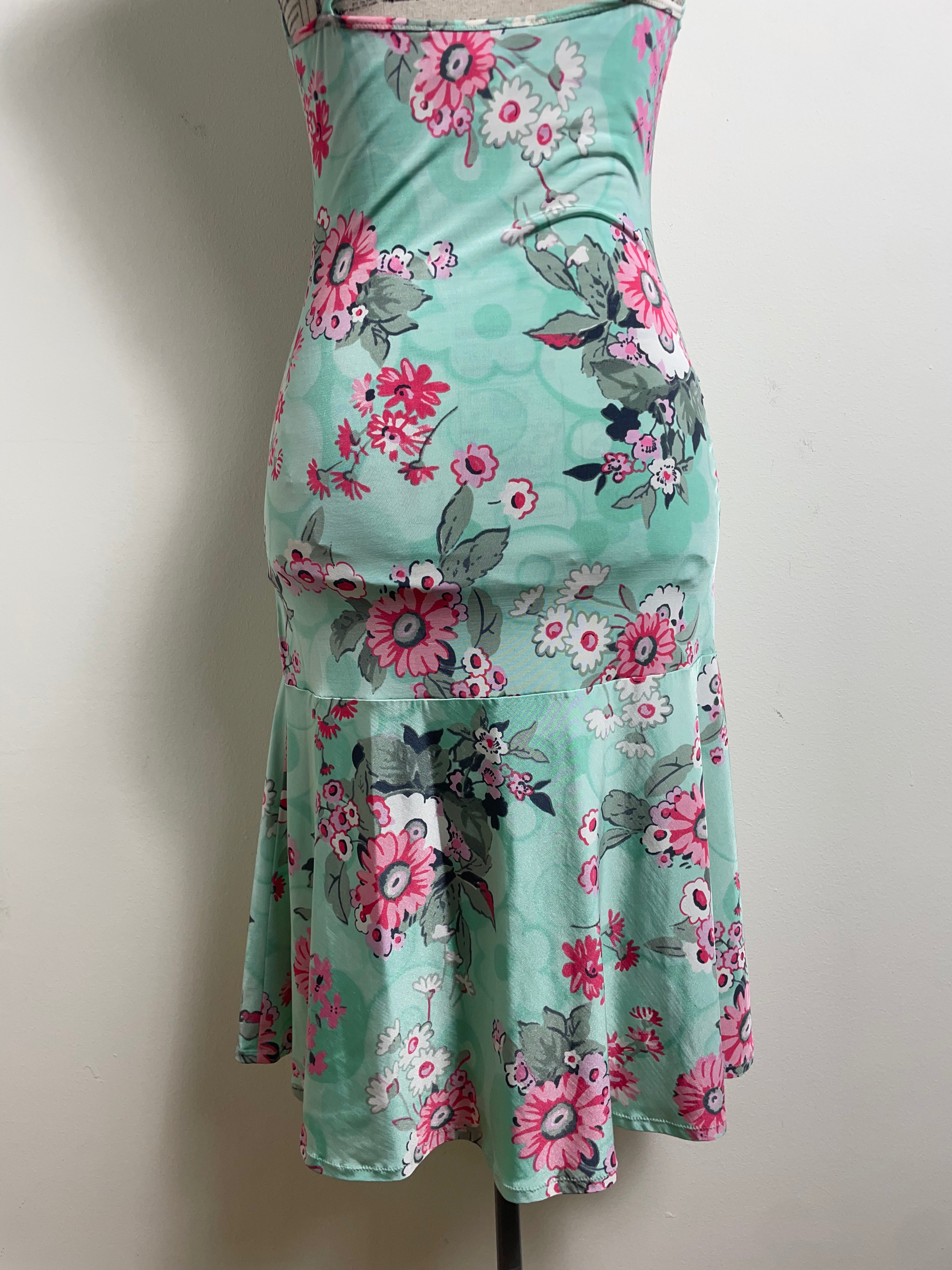 Blumarine Beachwear Halterneck Floral Midi Dress