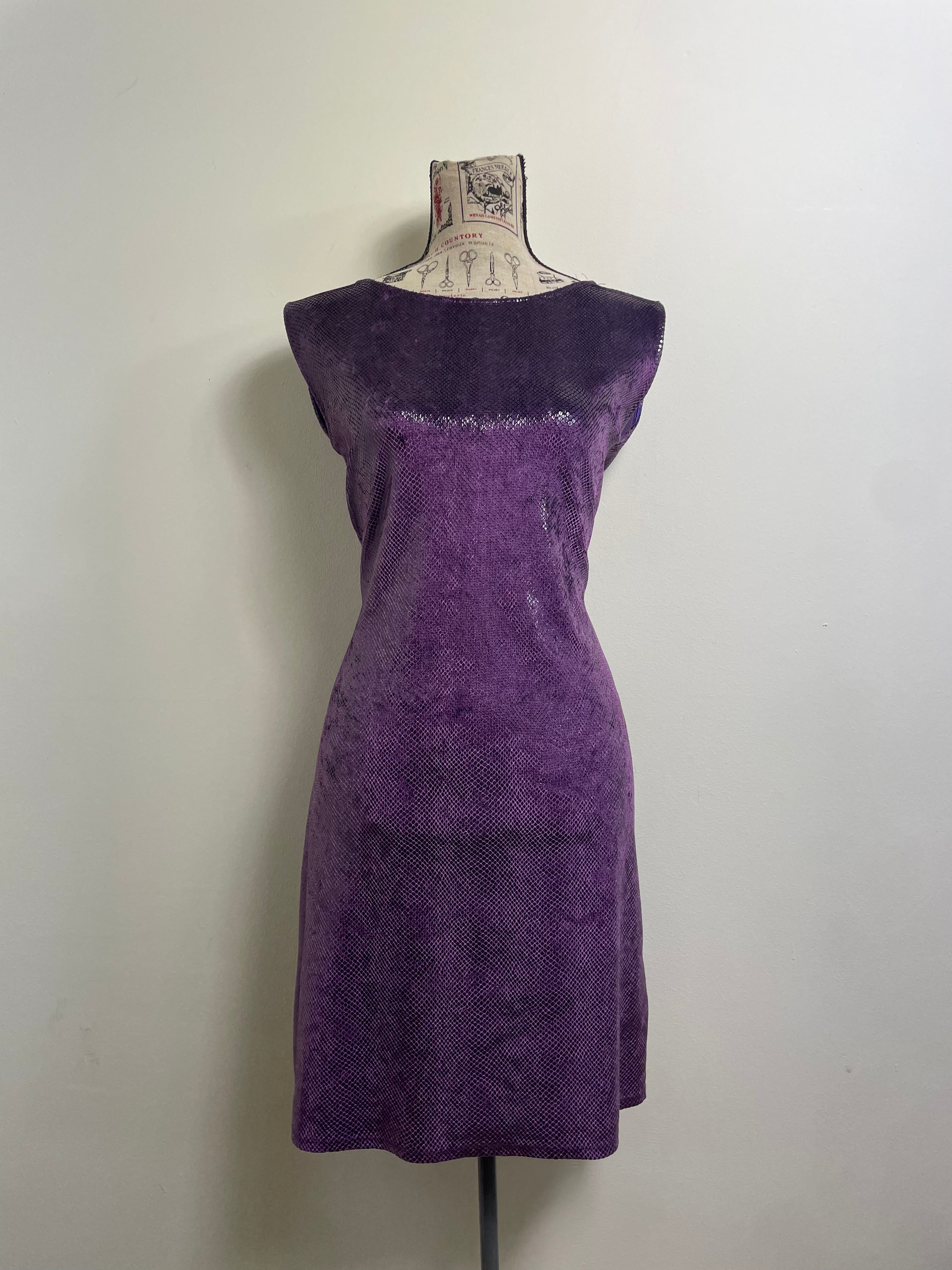 Blumarine Blugirl Purple Snakeskin Mini Dress