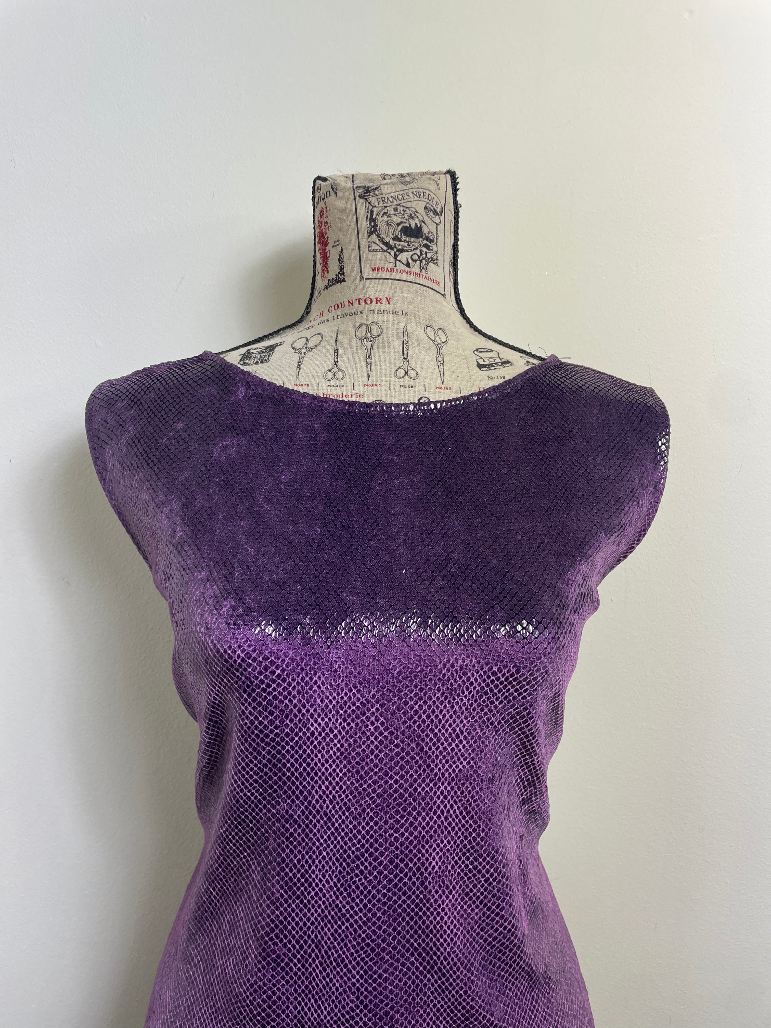 Blumarine Blugirl Purple Snakeskin Mini Dress