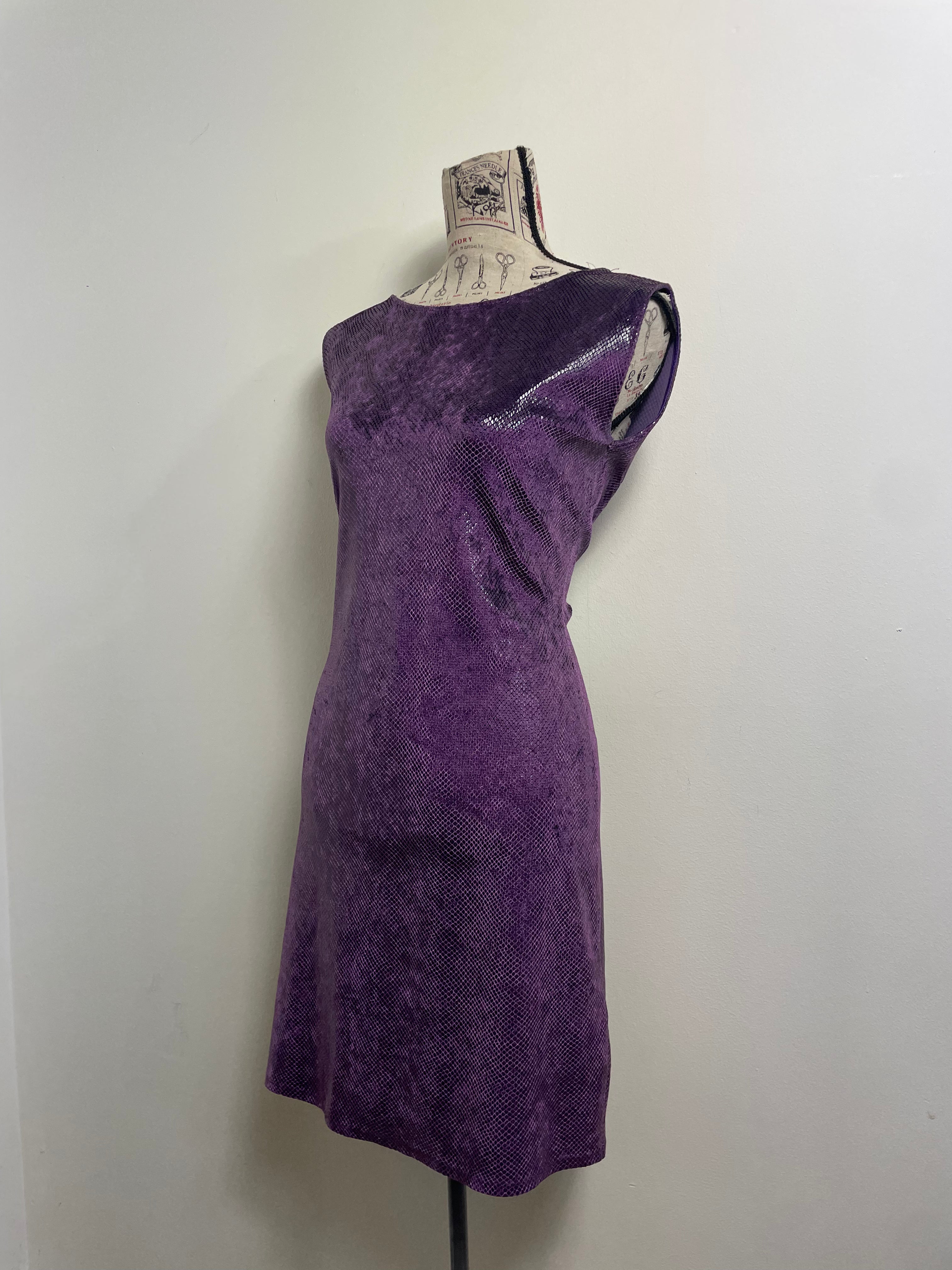 Blumarine Blugirl Purple Snakeskin Mini Dress