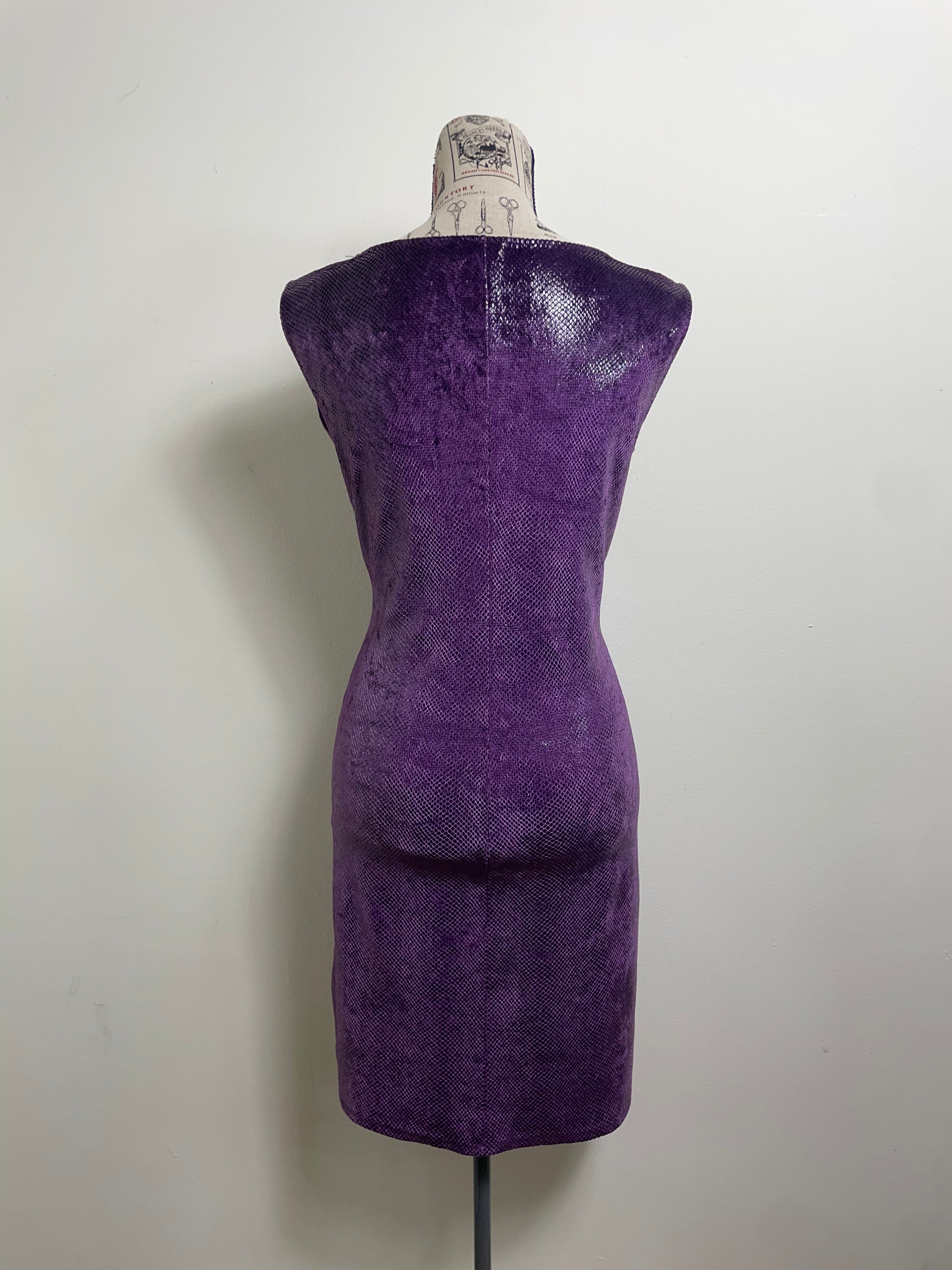 Blumarine Blugirl Purple Snakeskin Mini Dress