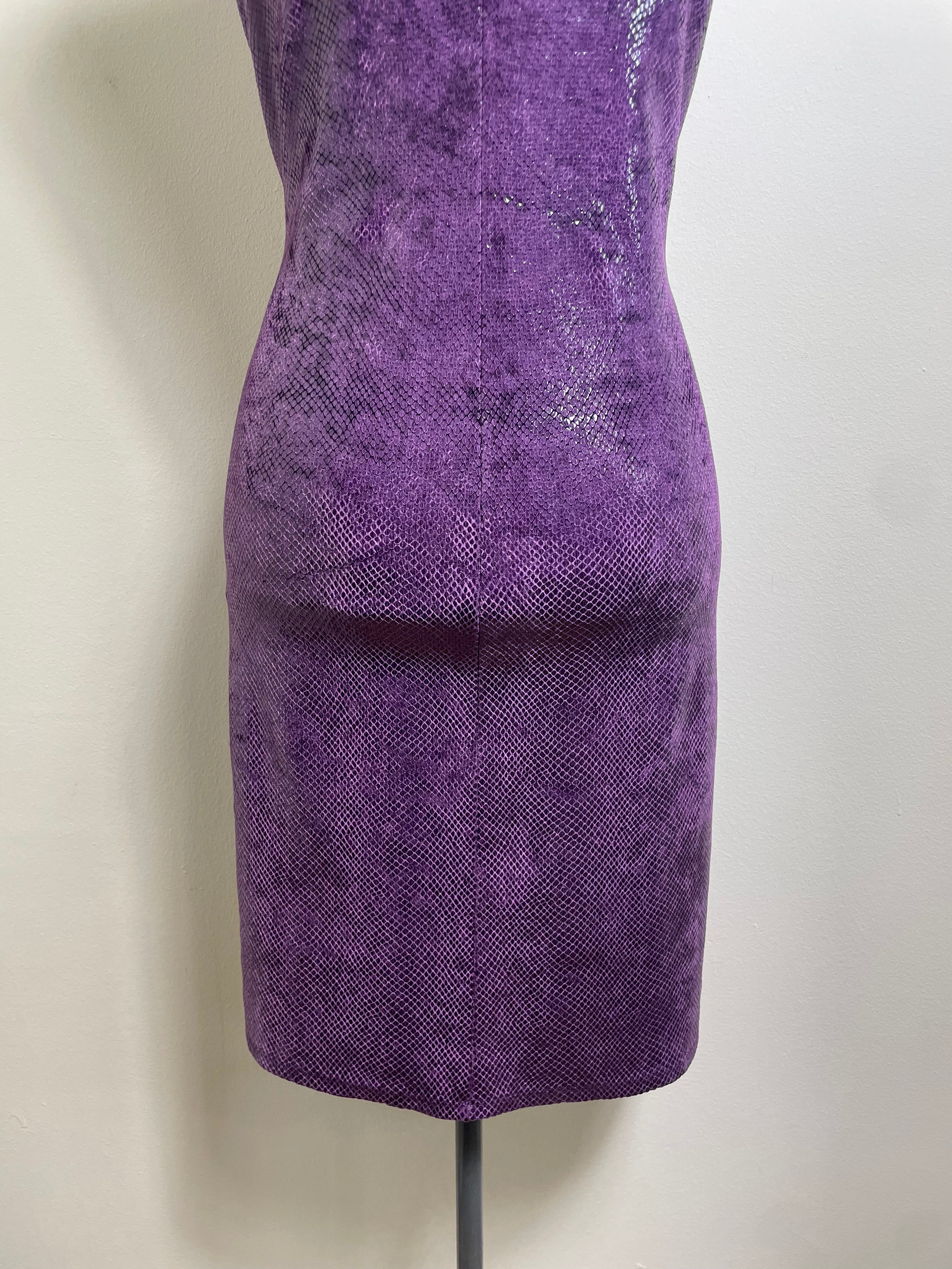 Blumarine Blugirl Purple Snakeskin Mini Dress