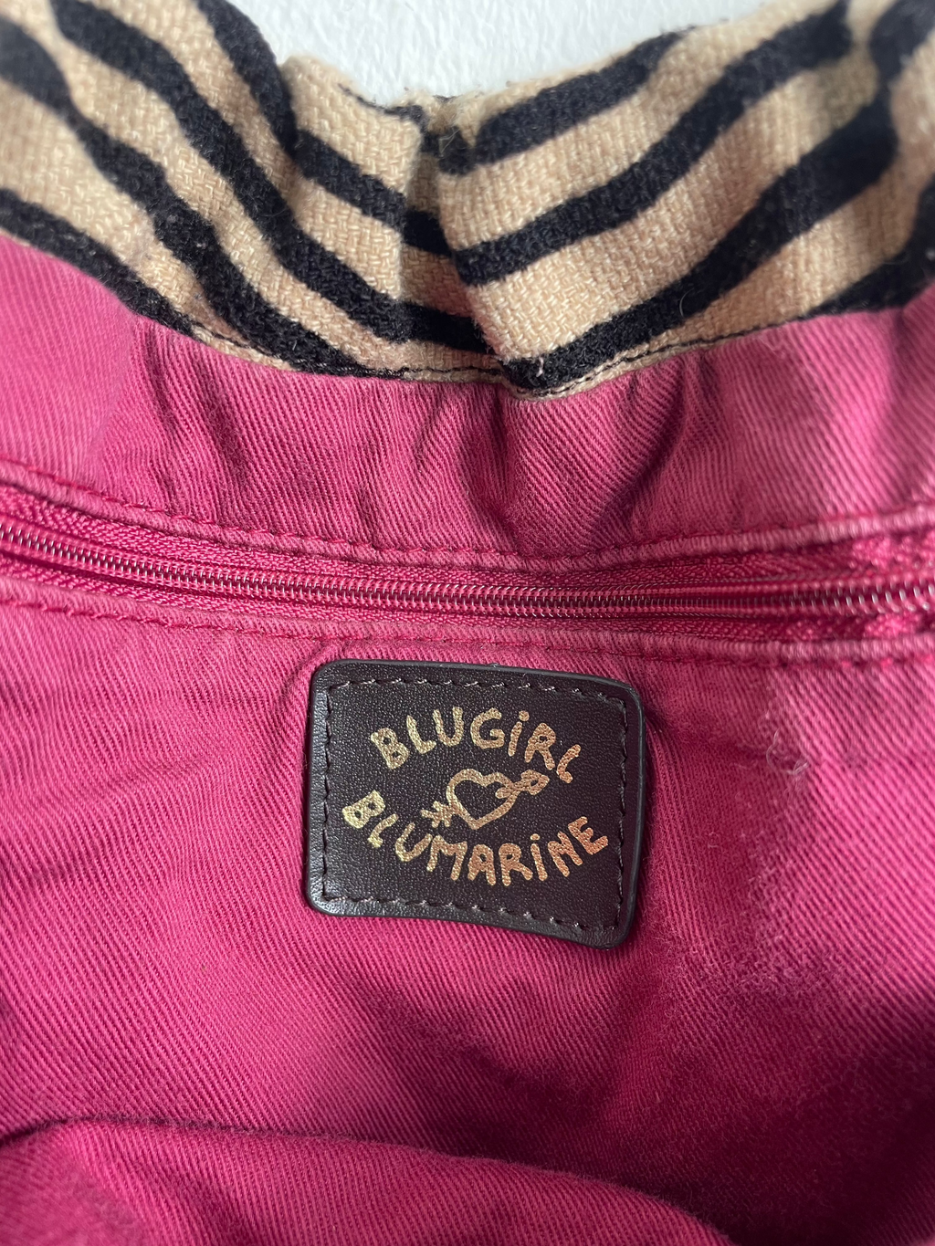 Blumarine Blugirl Zebra Print & Velvet Canvas Handbag