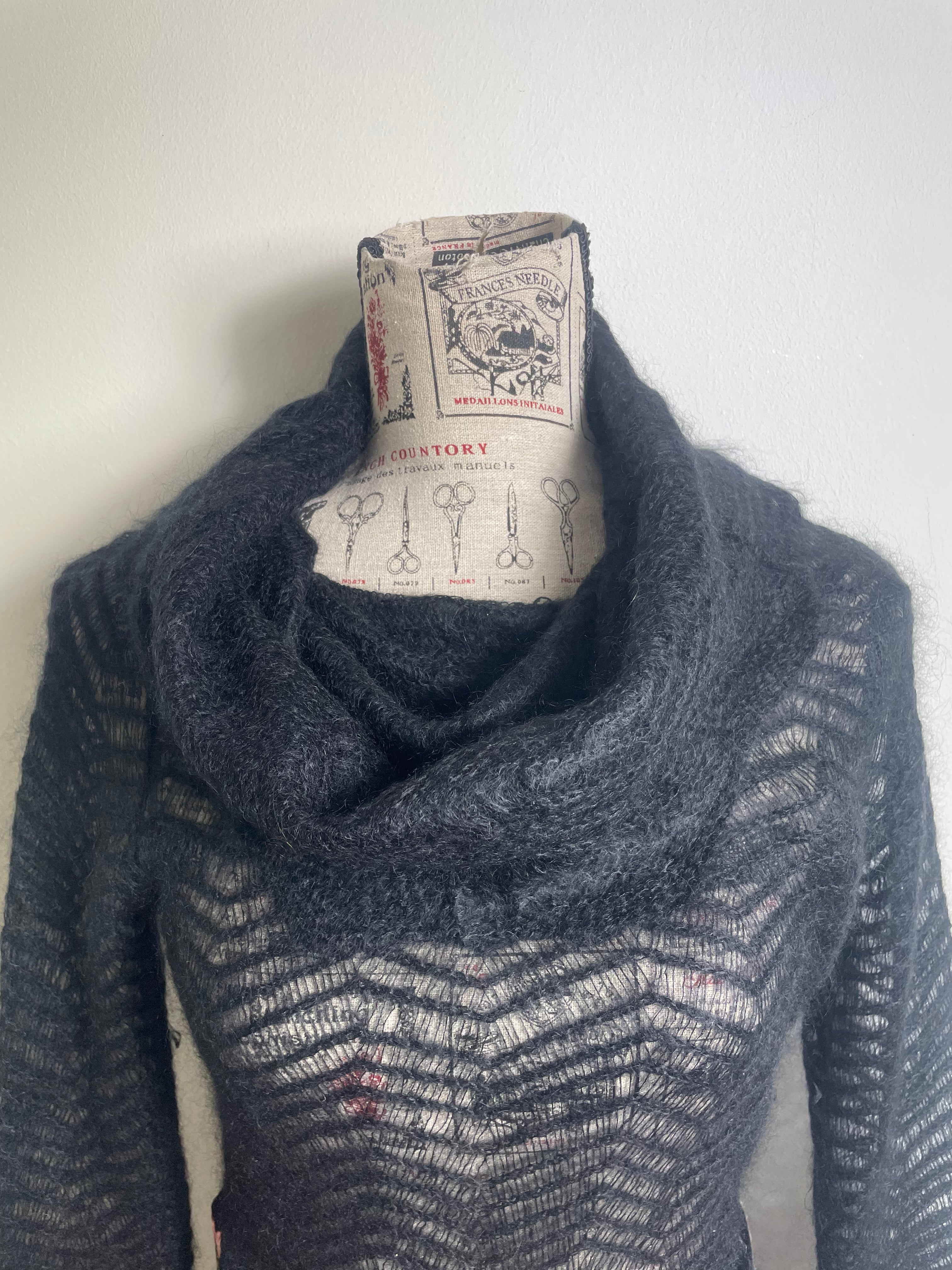 Blumarine Fall 2002 Black Mohair Jumper