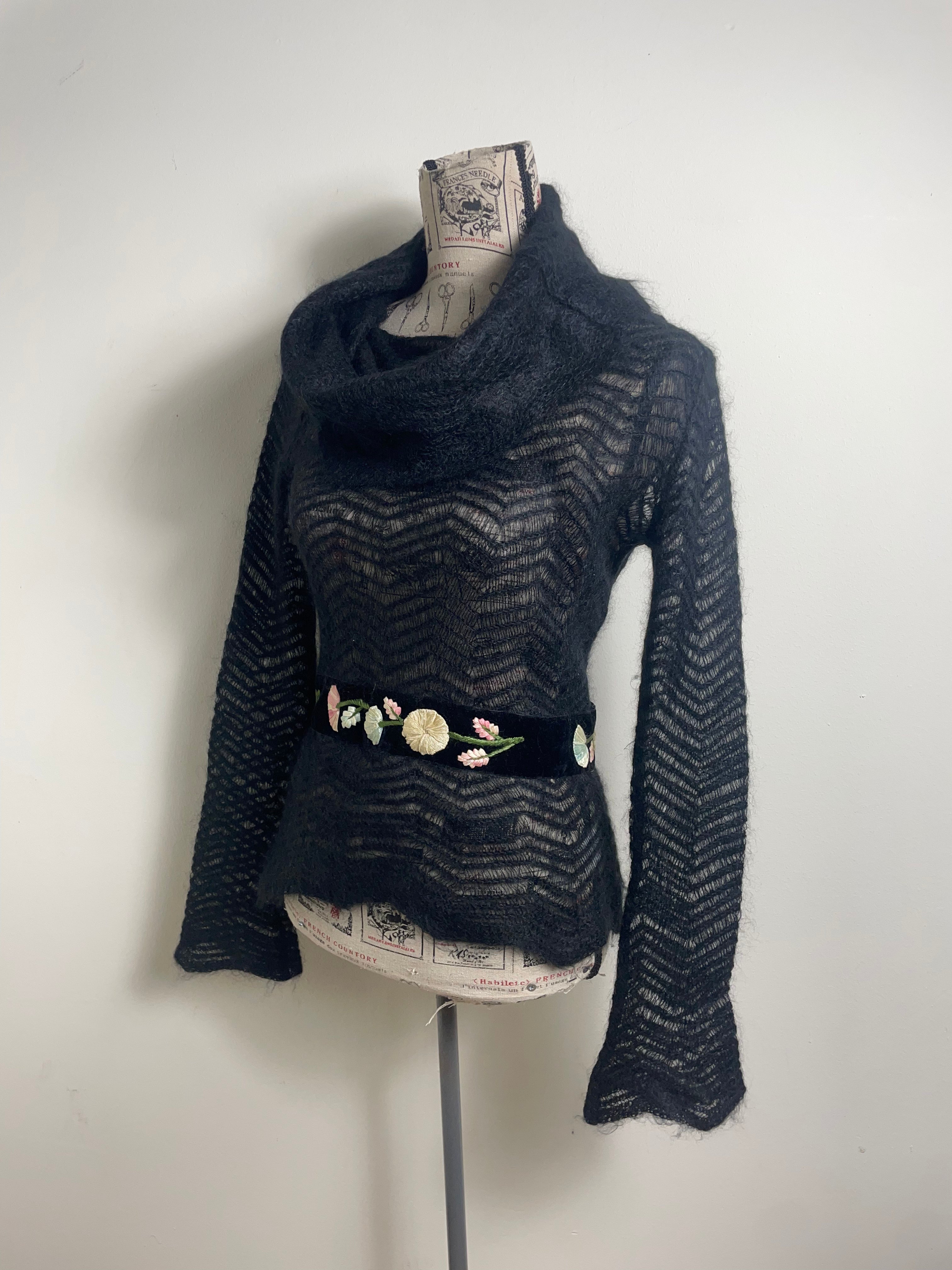 Blumarine Fall 2002 Black Mohair Jumper