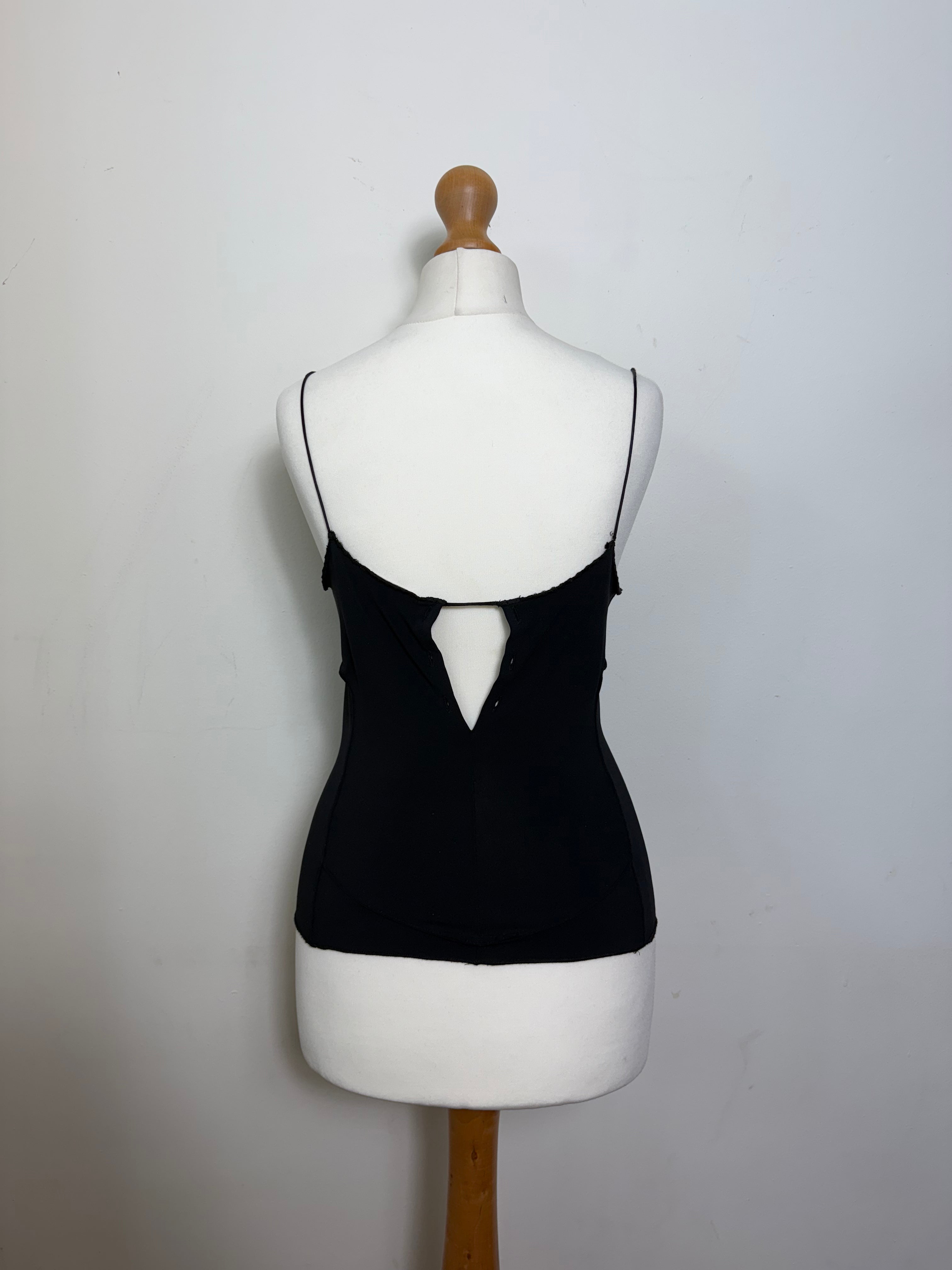 Blumarine Vintage Black Embroidered Cami