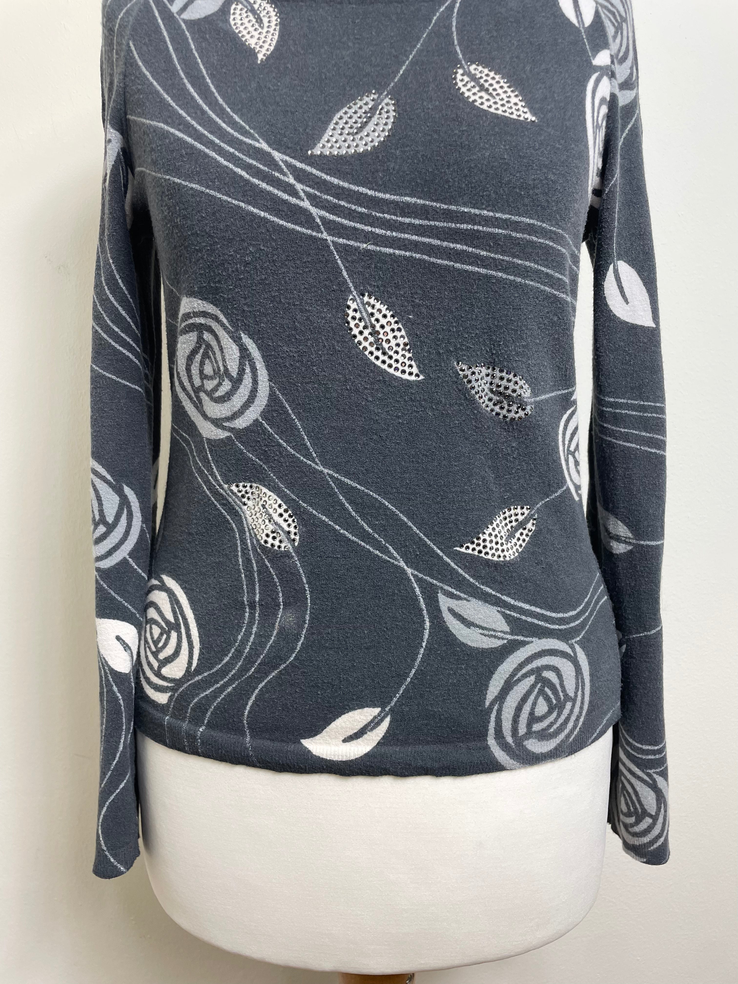 Blumarine Vintage Grey Cardigan and Top Twin Set