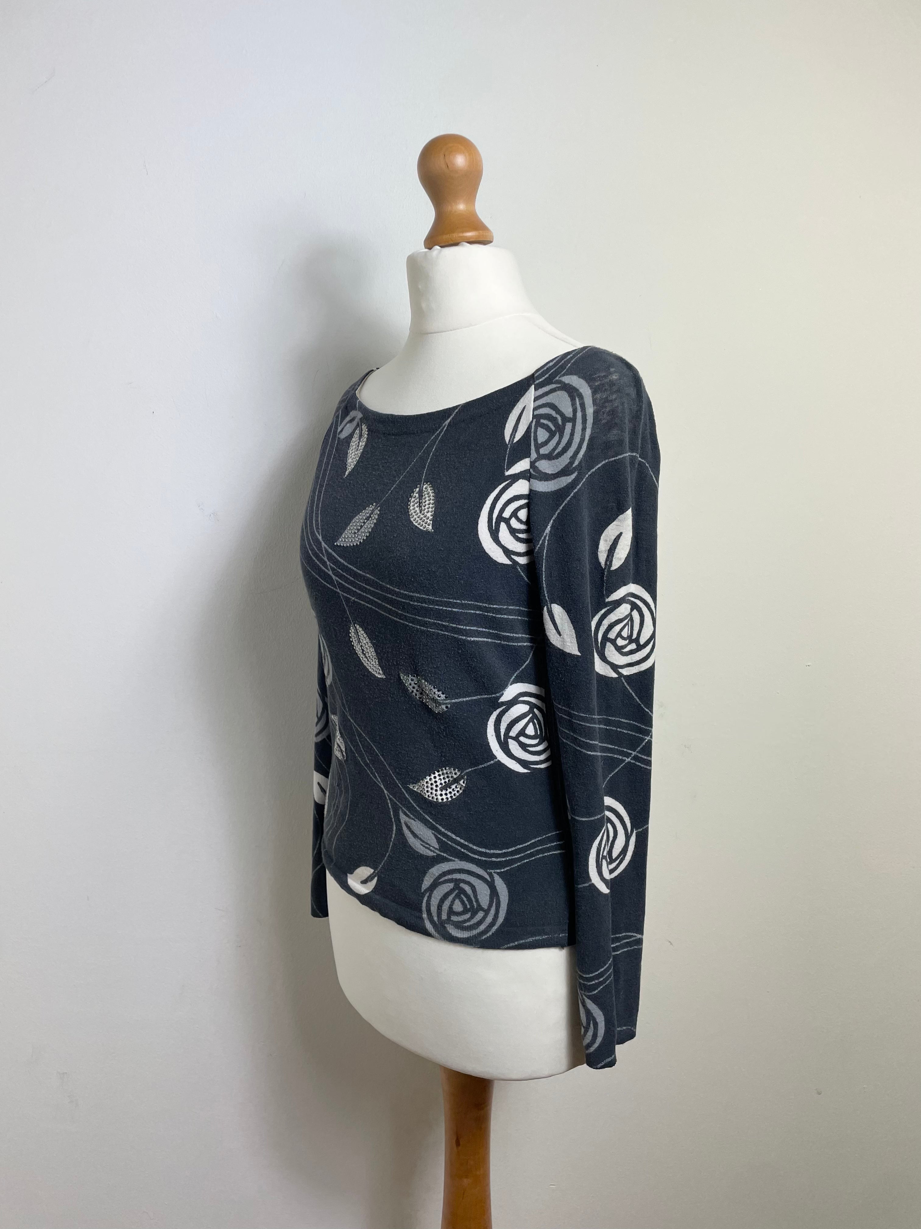 Blumarine Vintage Grey Cardigan and Top Twin Set