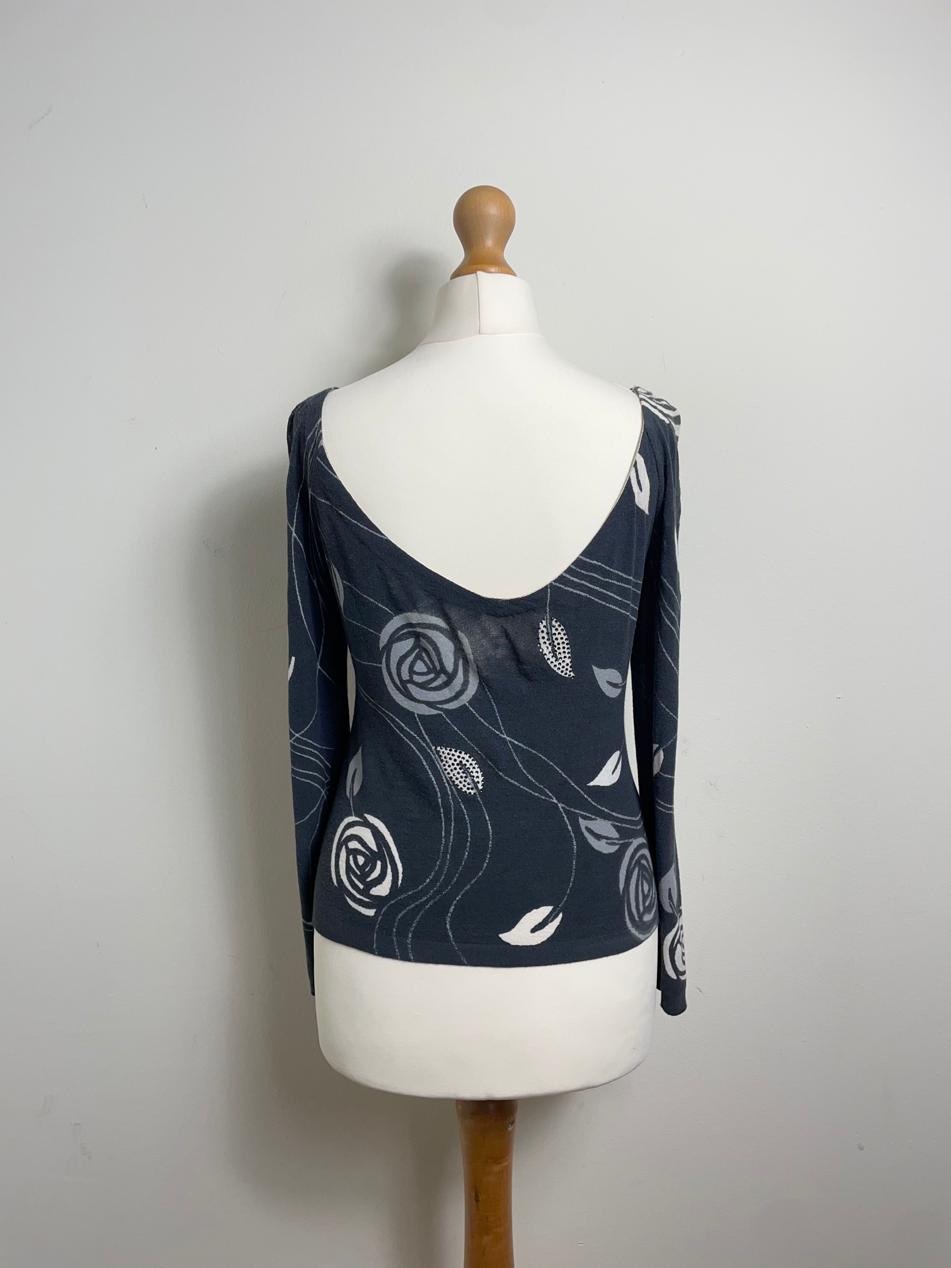 Blumarine Vintage Grey Cardigan and Top Twin Set