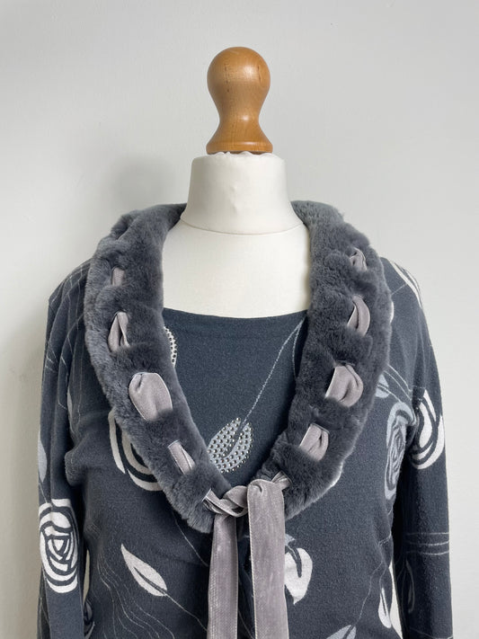 Blumarine Vintage Grey Cardigan and Top Twin Set