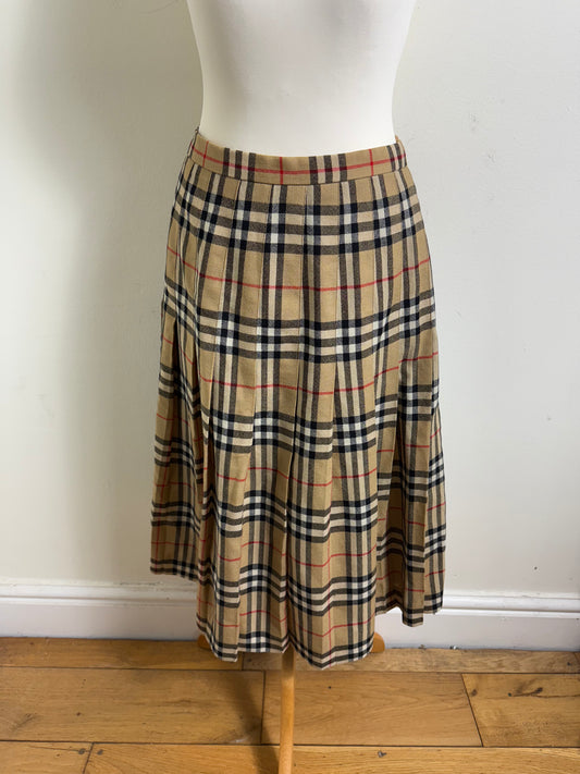 Burberry 100% Wool Vintage Check Skirt