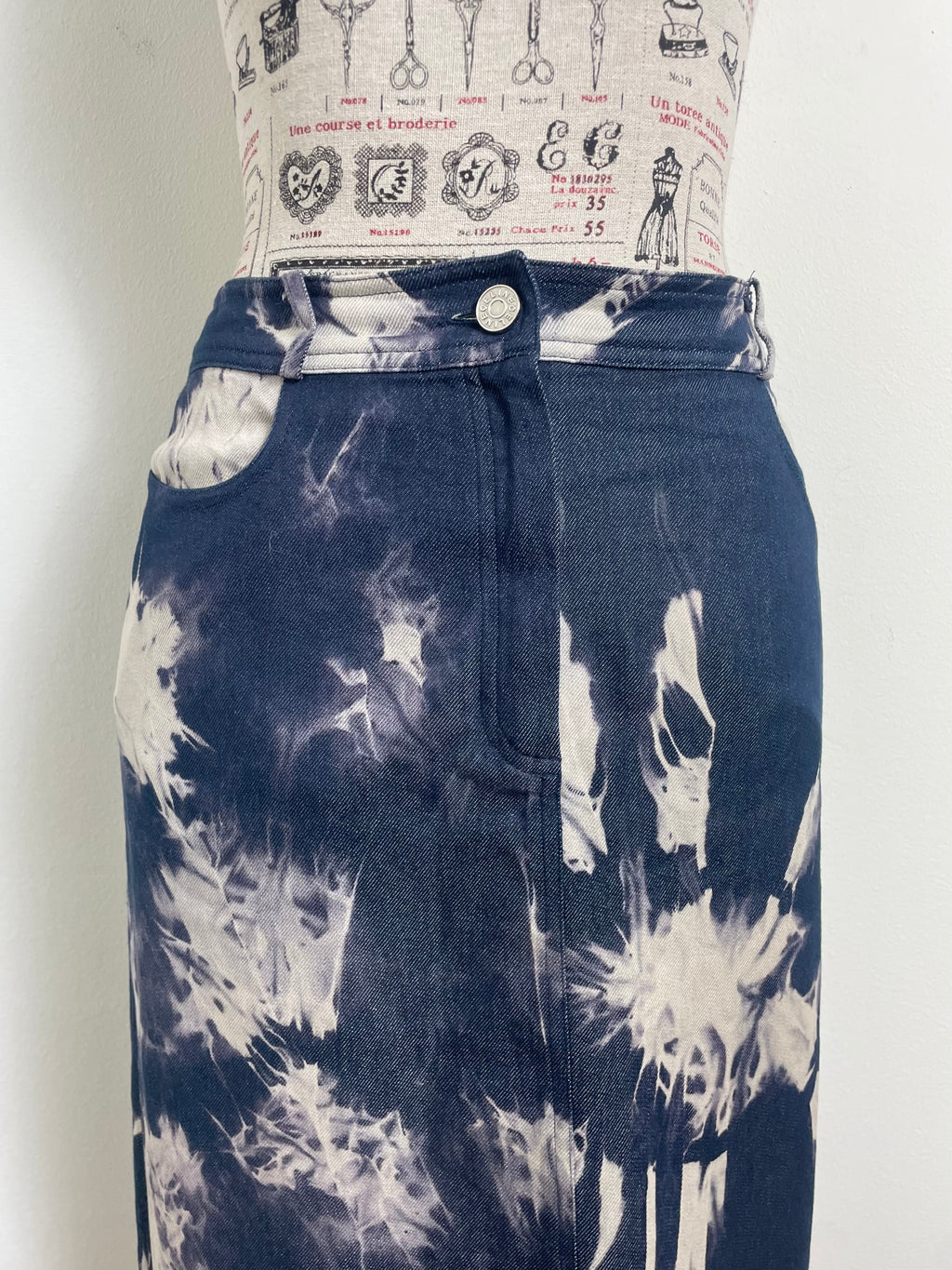 Celine Spring 2000 Vintage Tie Dye Midi Skirt