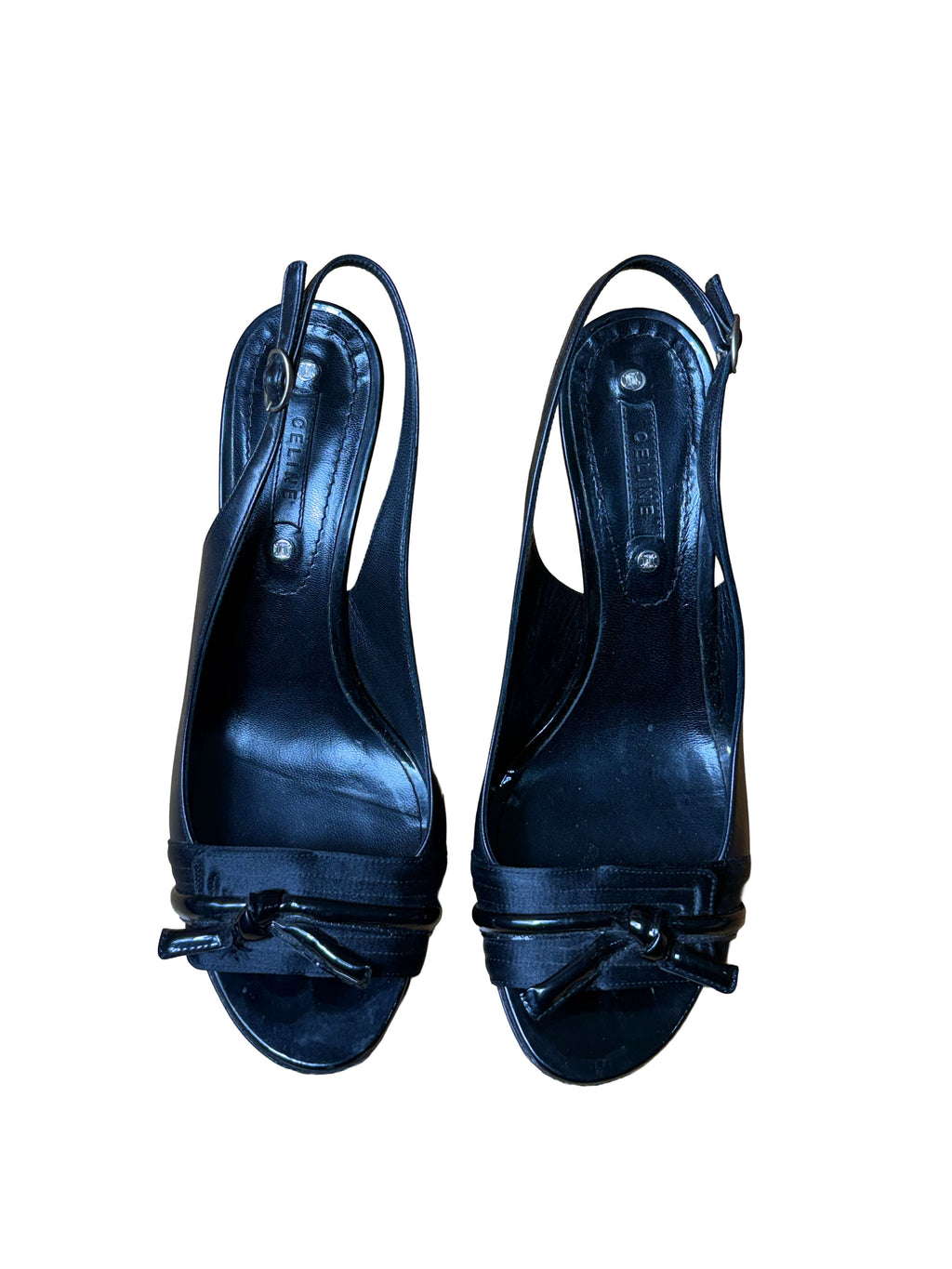 Celine Leather Patent Slingback Heels