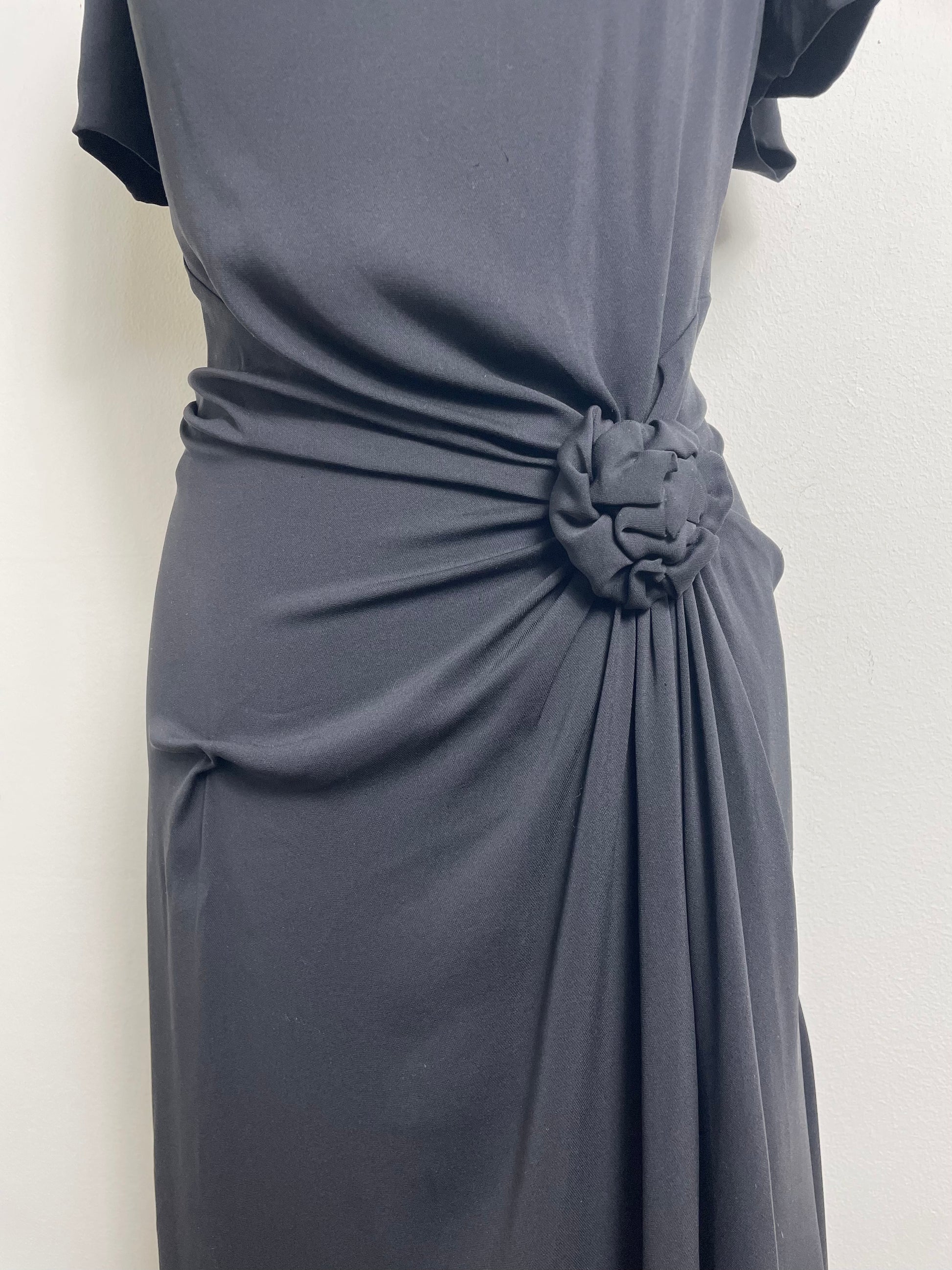 Celine Vintage Black Silk Midi Dress