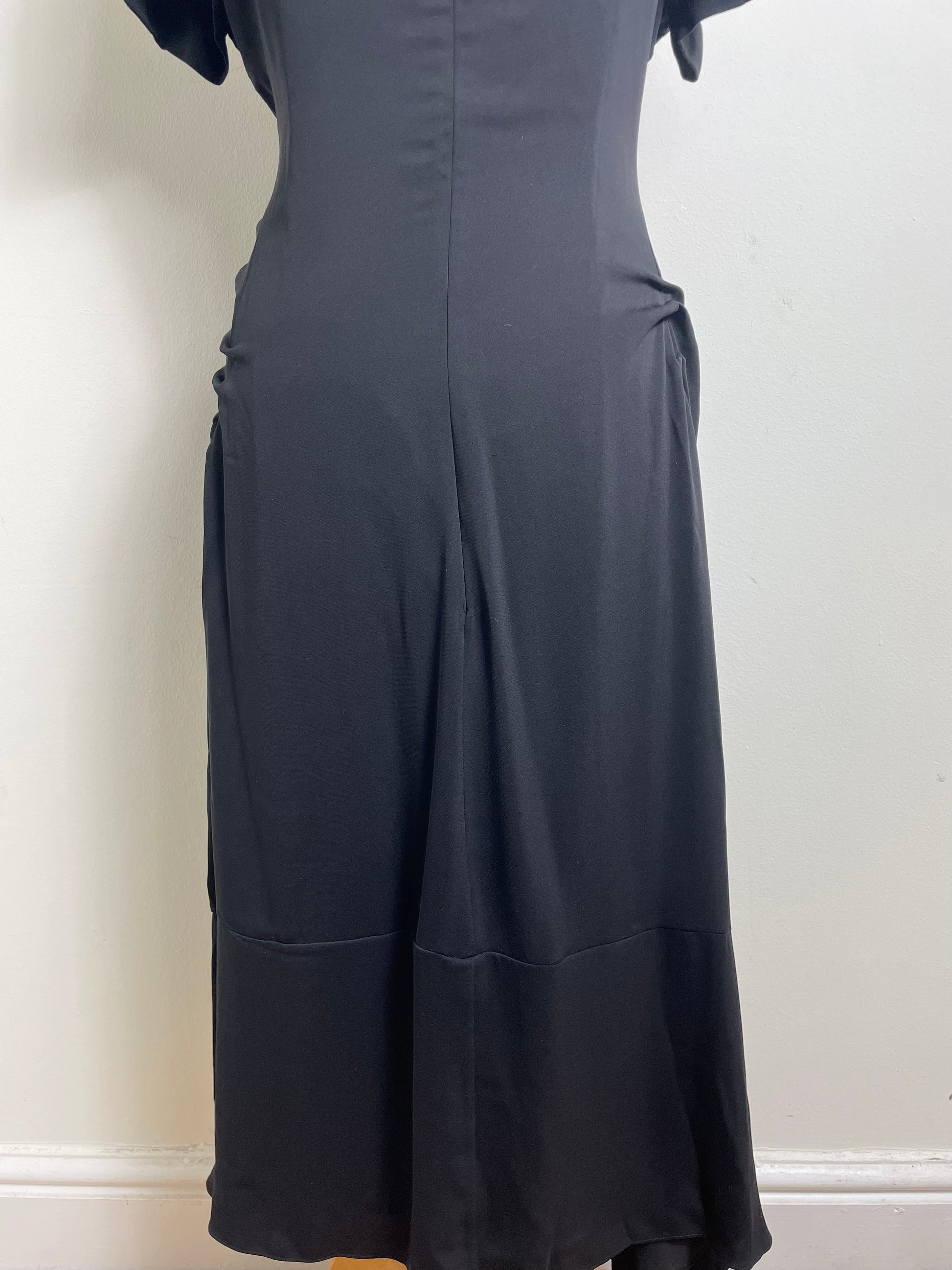 Celine Vintage Black Silk Midi Dress
