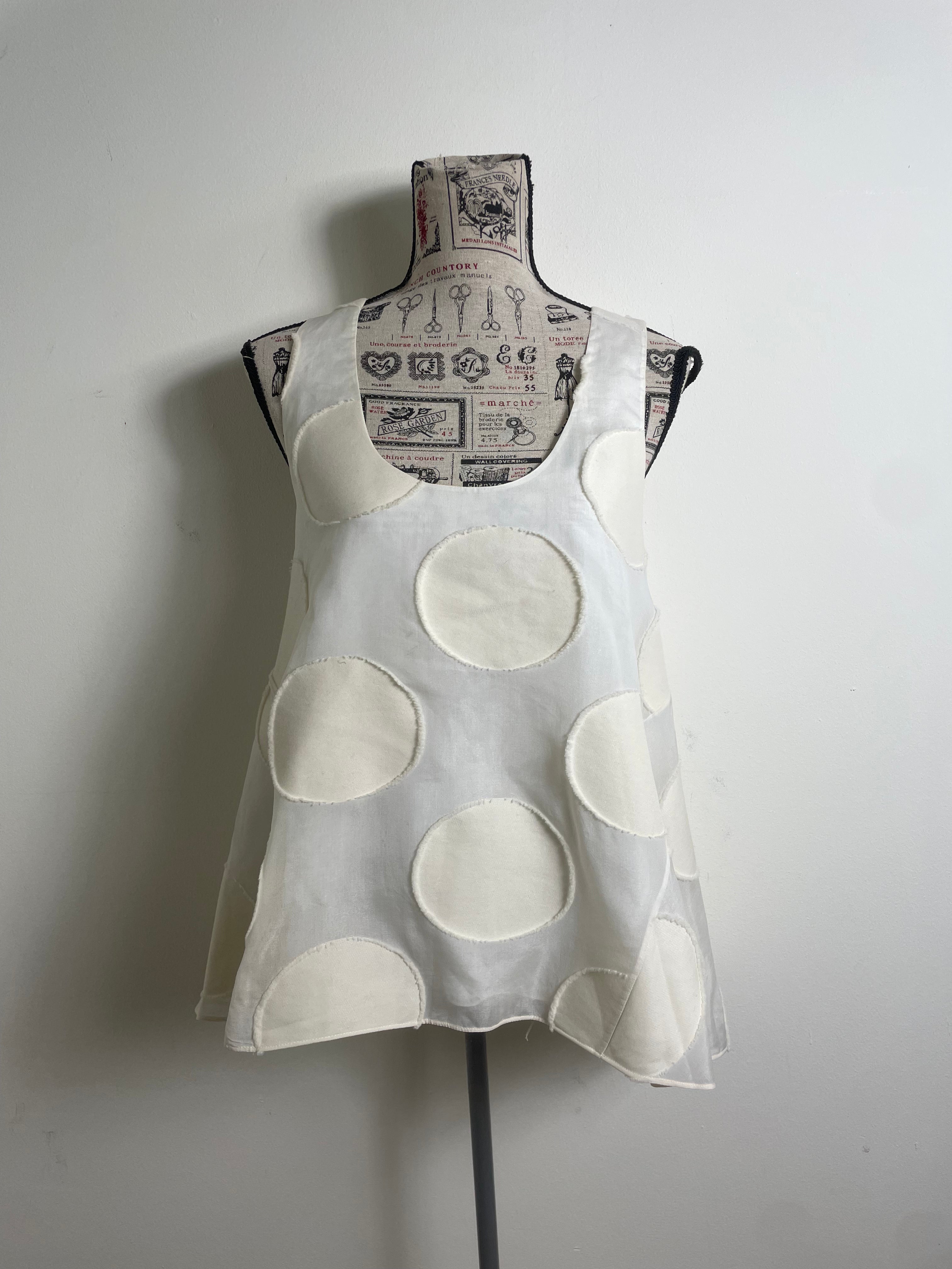 Chloé Cream Polka Dot A-Line Swing Tank Top