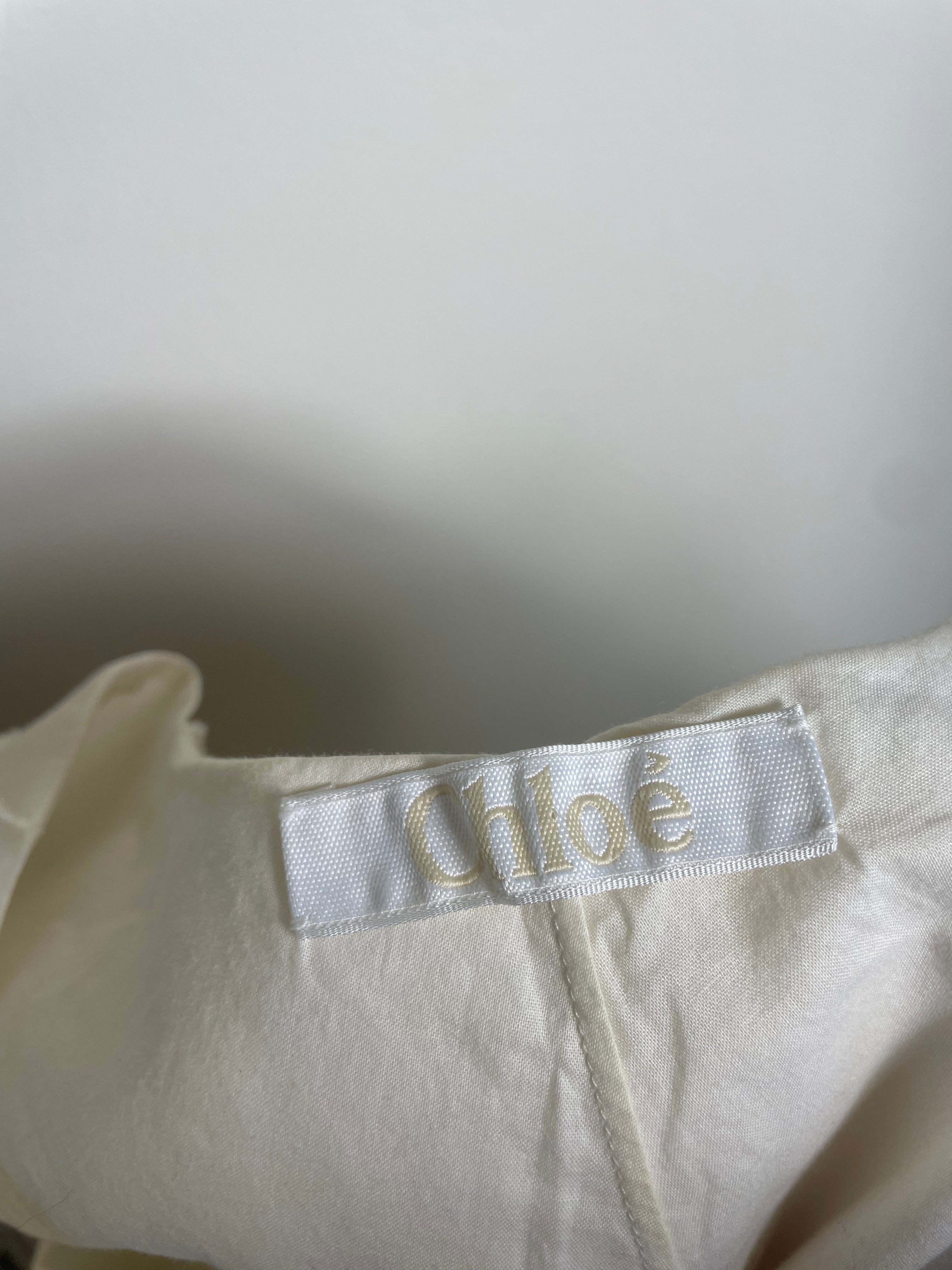 Chloé Cream Polka Dot A-Line Swing Tank Top