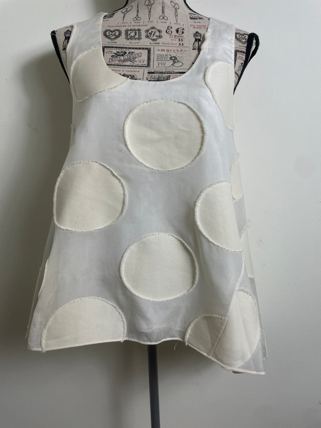 Chloé Cream Polka Dot A-Line Swing Tank Top