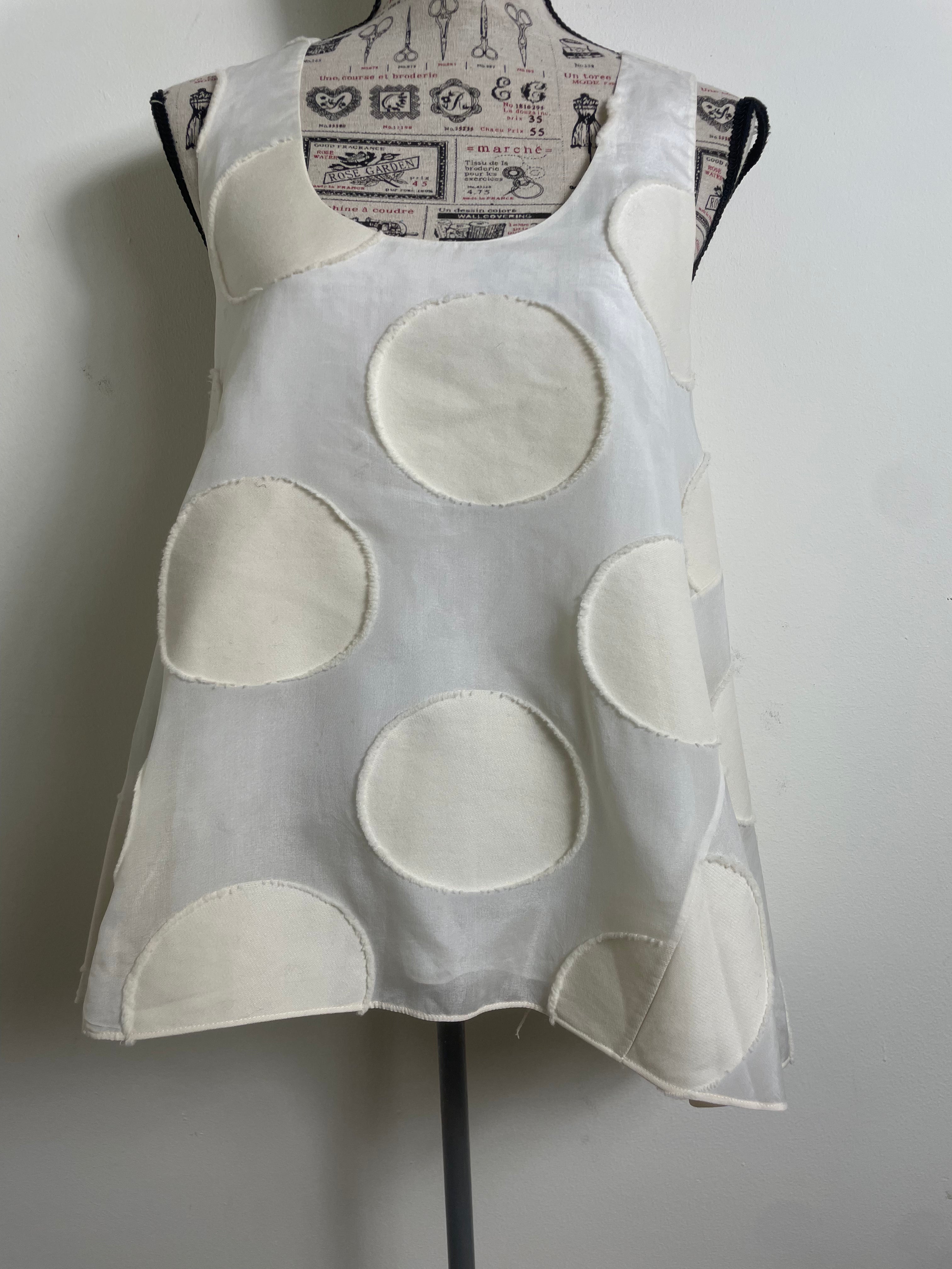 Chloé Cream Polka Dot A-Line Swing Tank Top