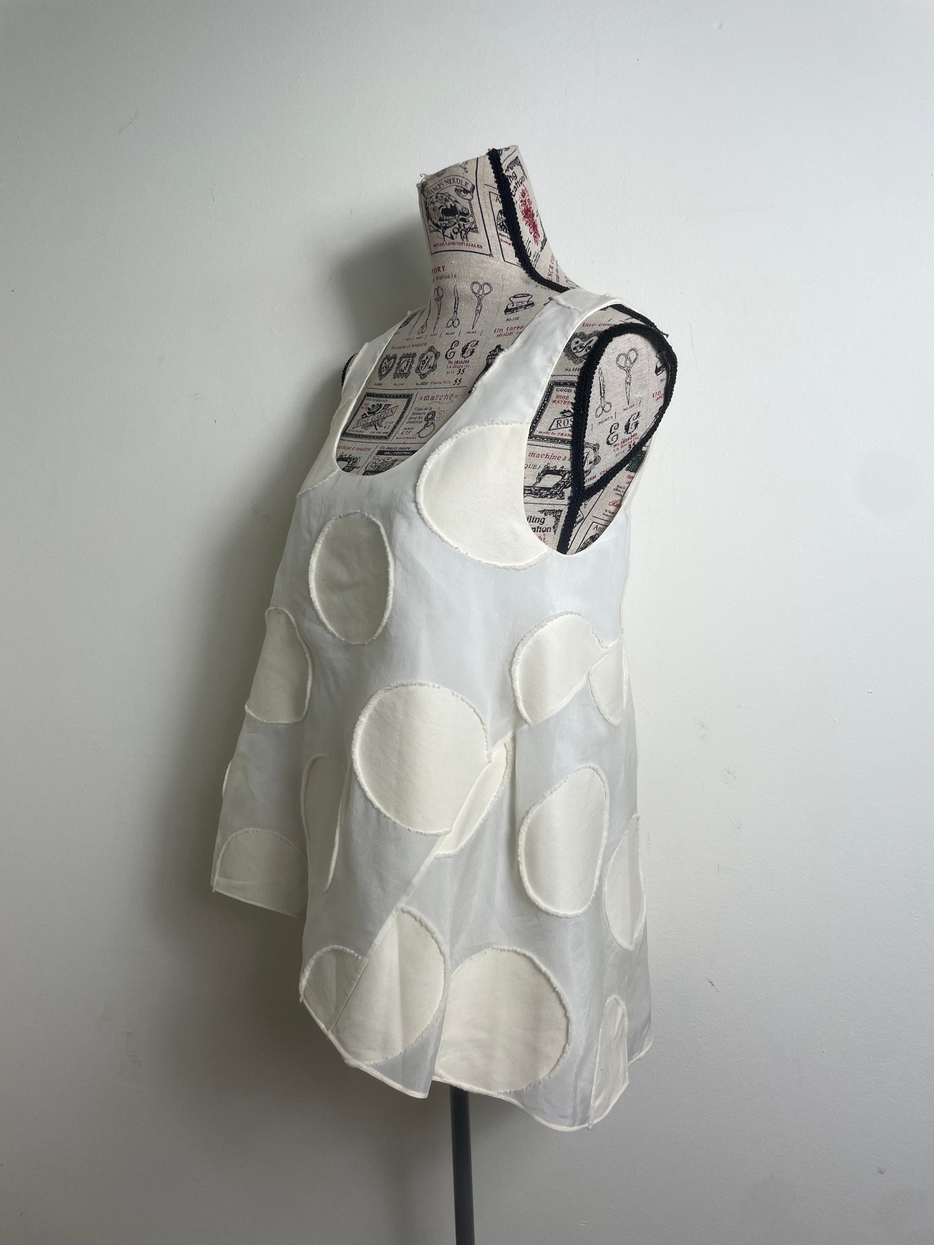 Chloé Cream Polka Dot A-Line Swing Tank Top