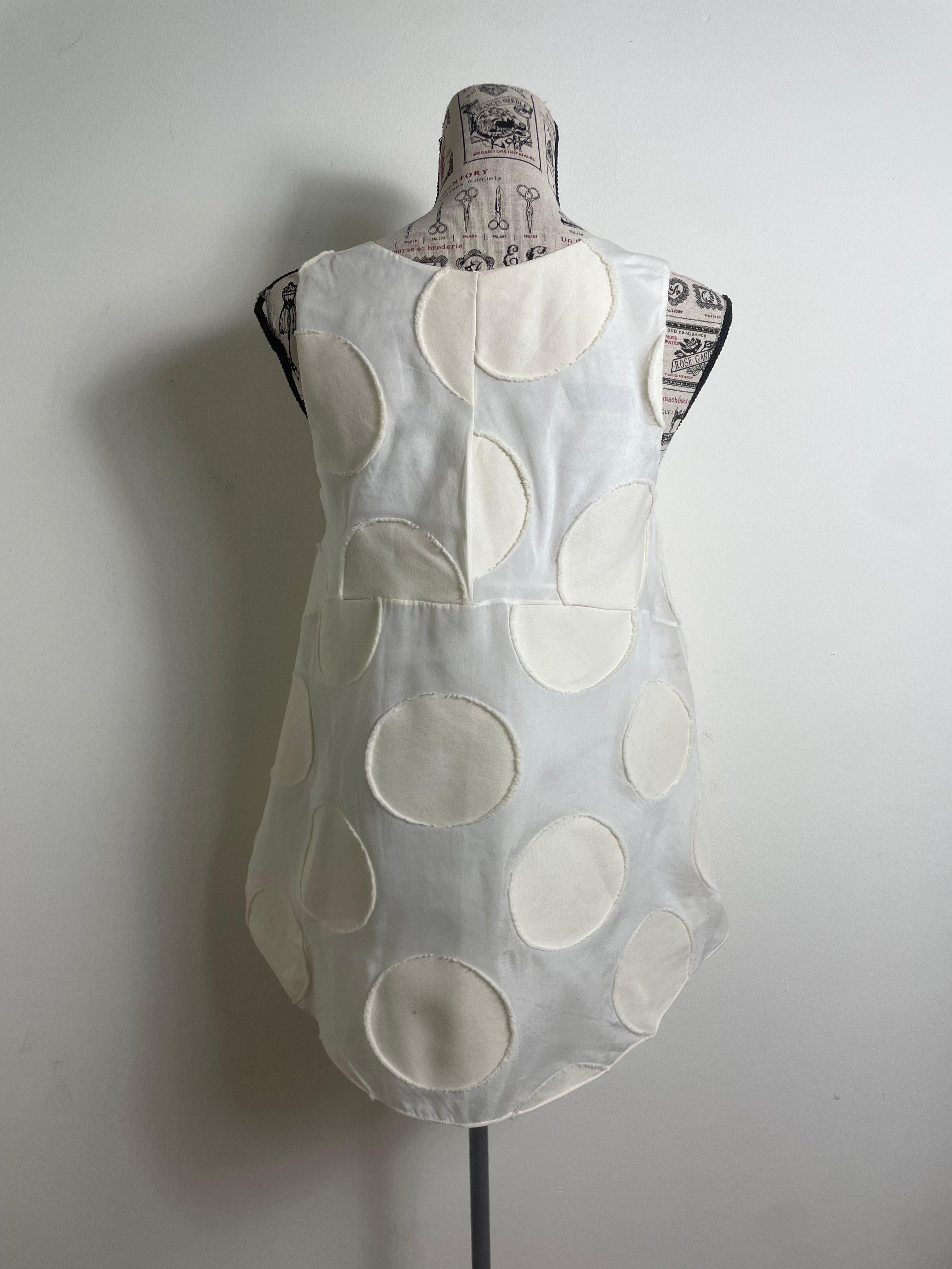 Chloé Cream Polka Dot A-Line Swing Tank Top