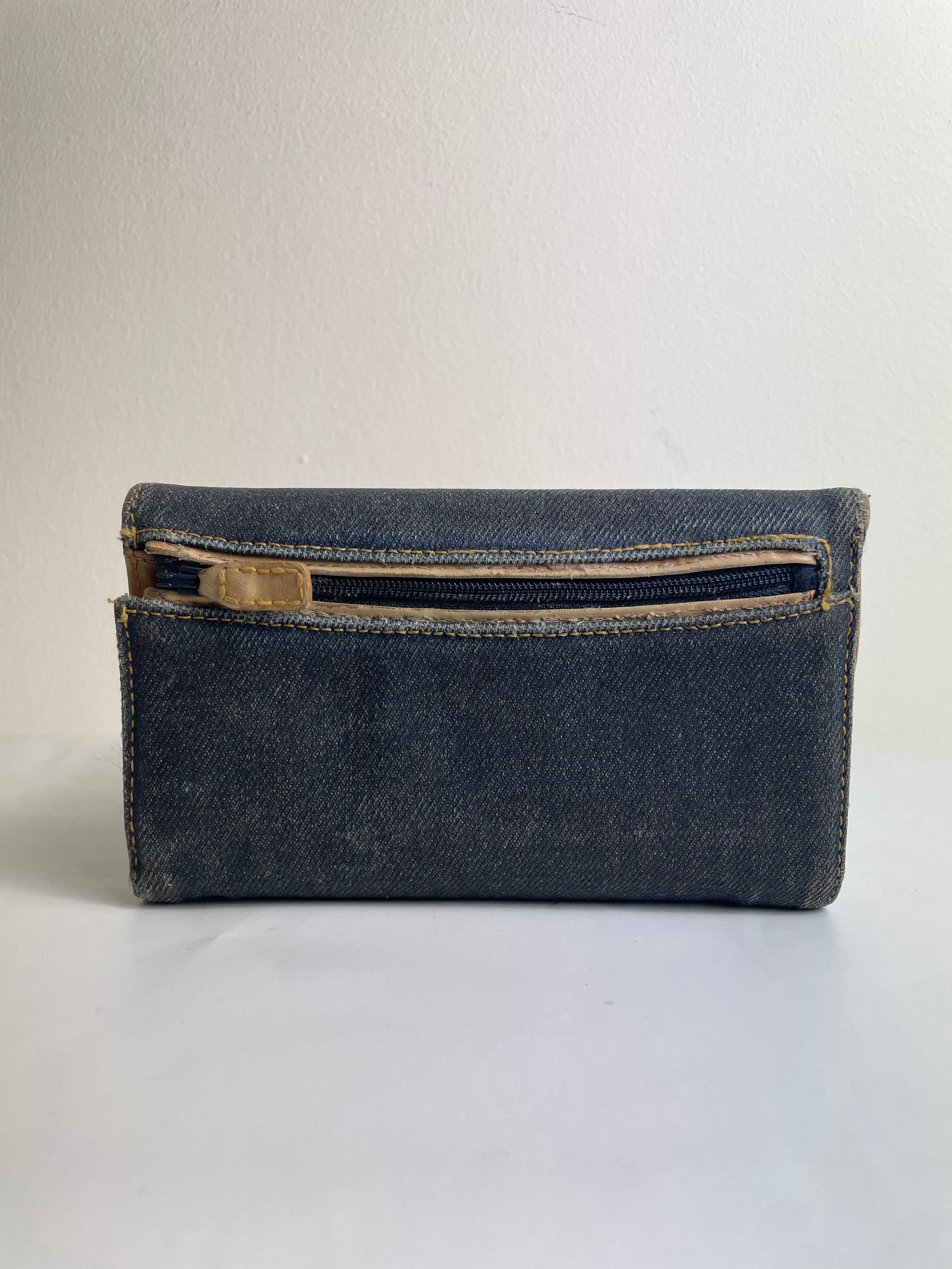 Christian Dior 2001 Vintage Denim Saddle Trifold Wallet