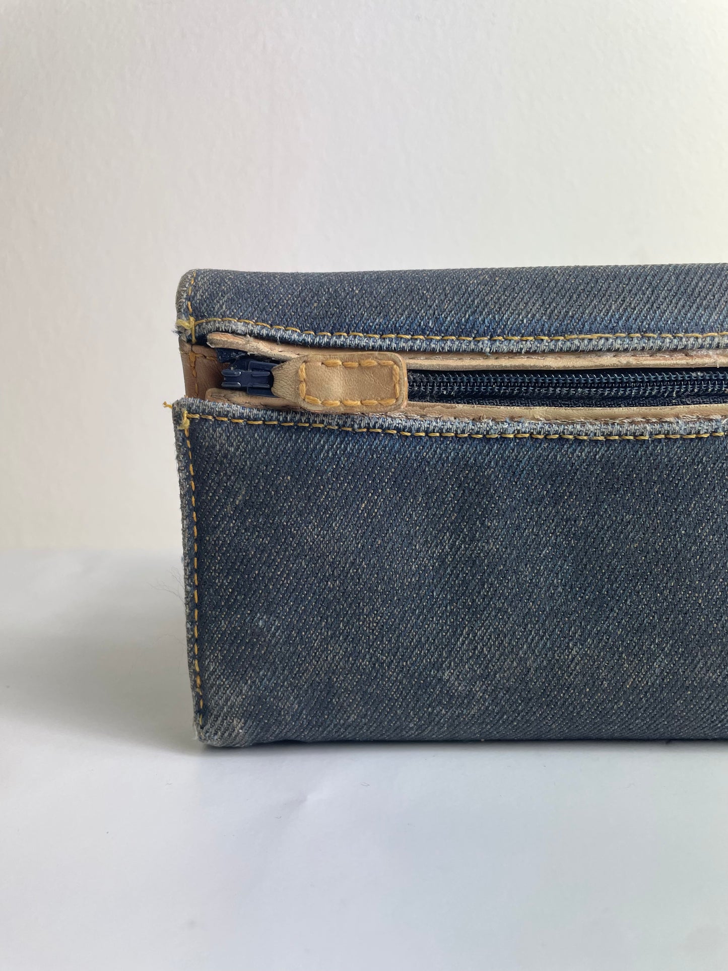 Christian Dior 2001 Vintage Denim Saddle Trifold Wallet