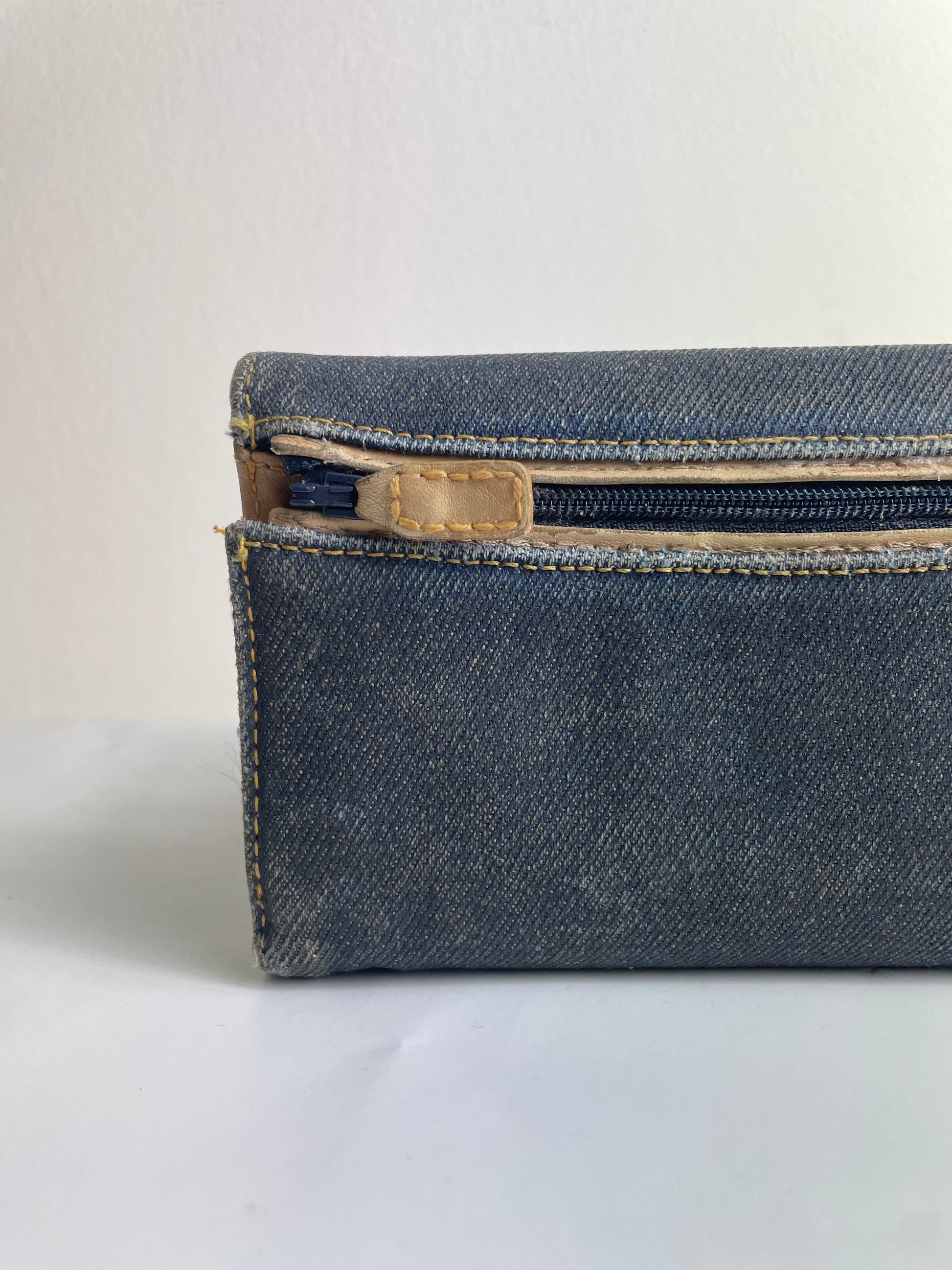 Christian Dior 2001 Vintage Denim Saddle Trifold Wallet