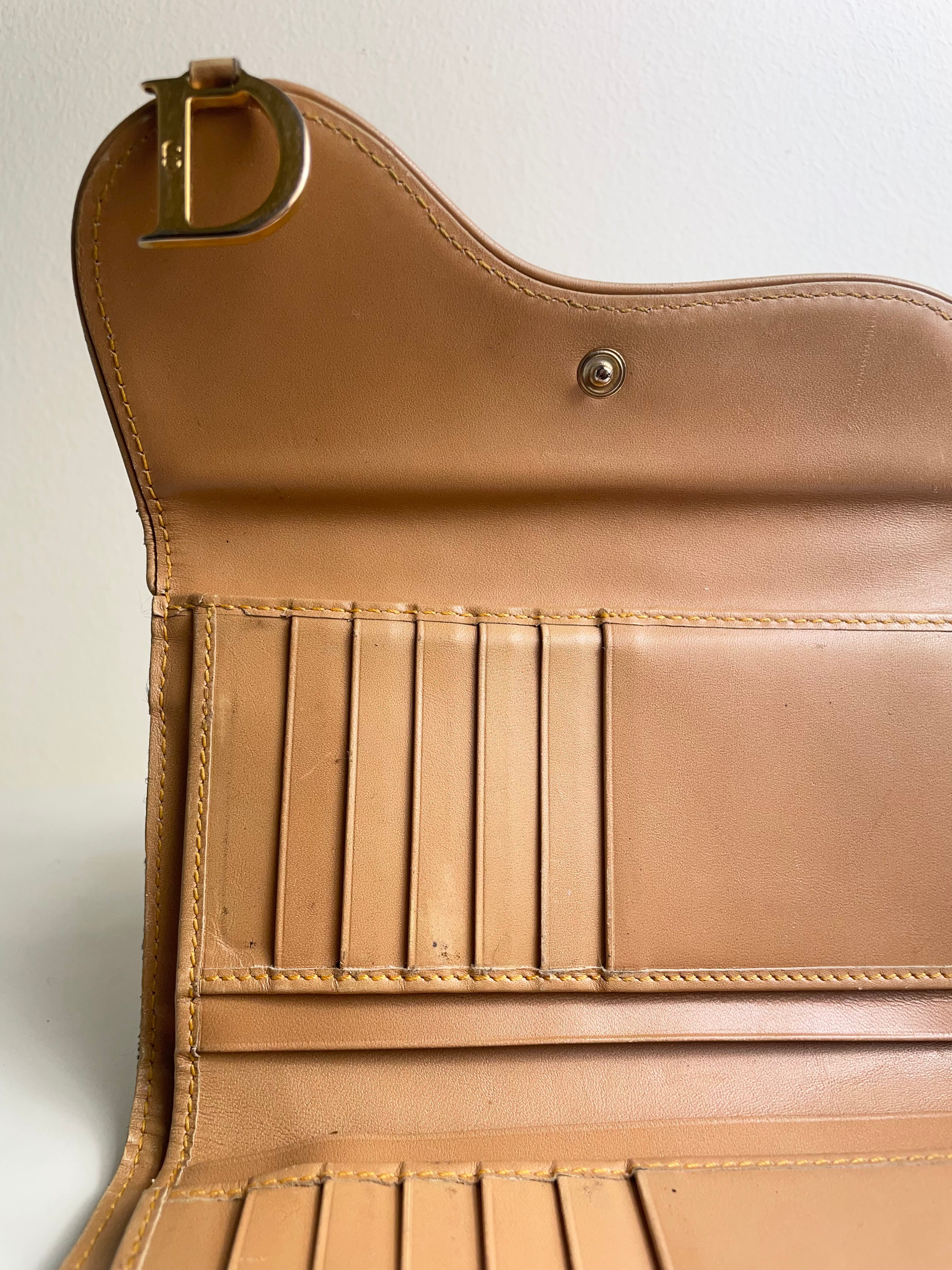 Christian Dior 2001 Vintage Denim Saddle Trifold Wallet