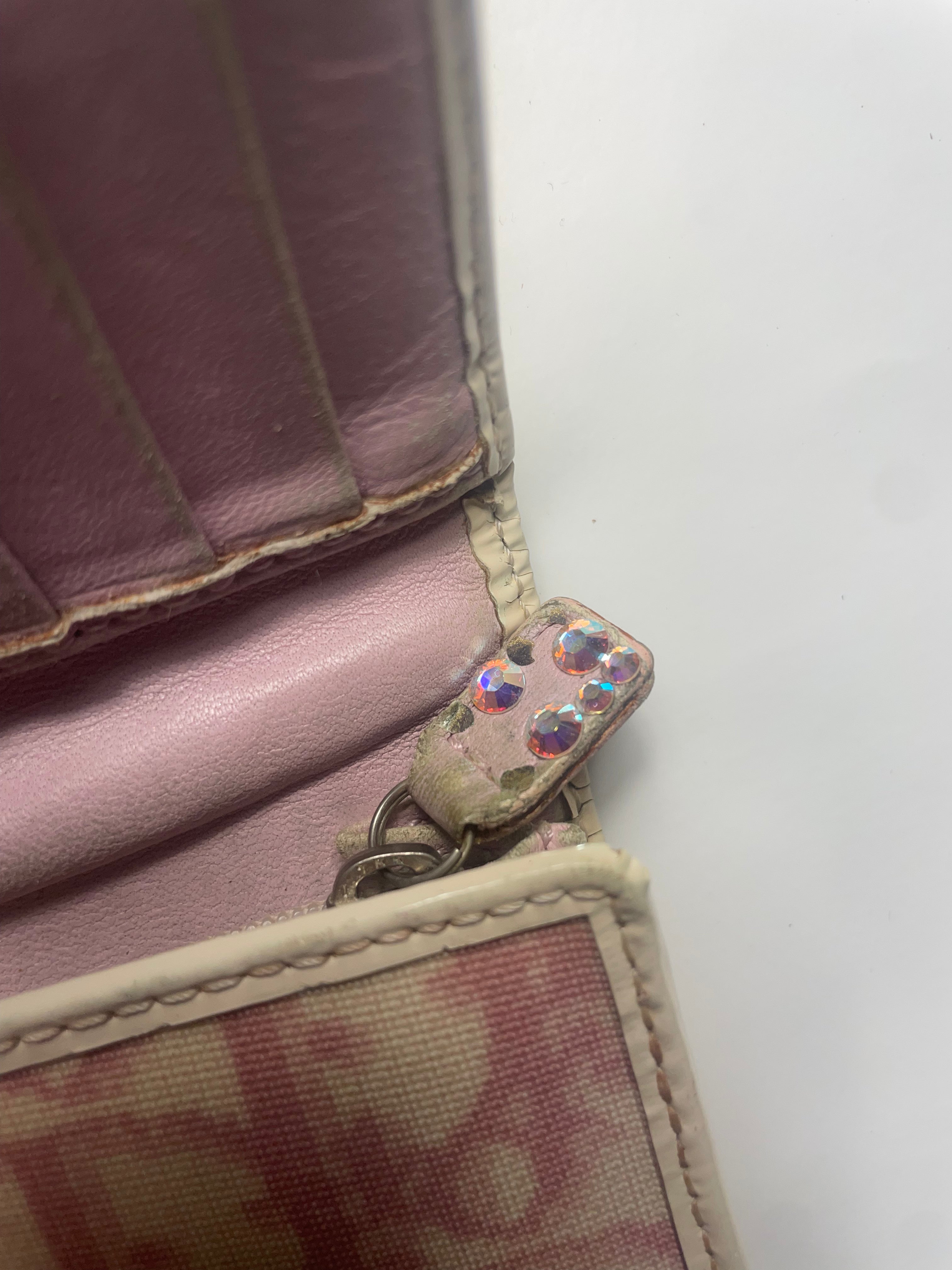 Christian Dior Pink '1' Monogram Canvas Purse / Wallet