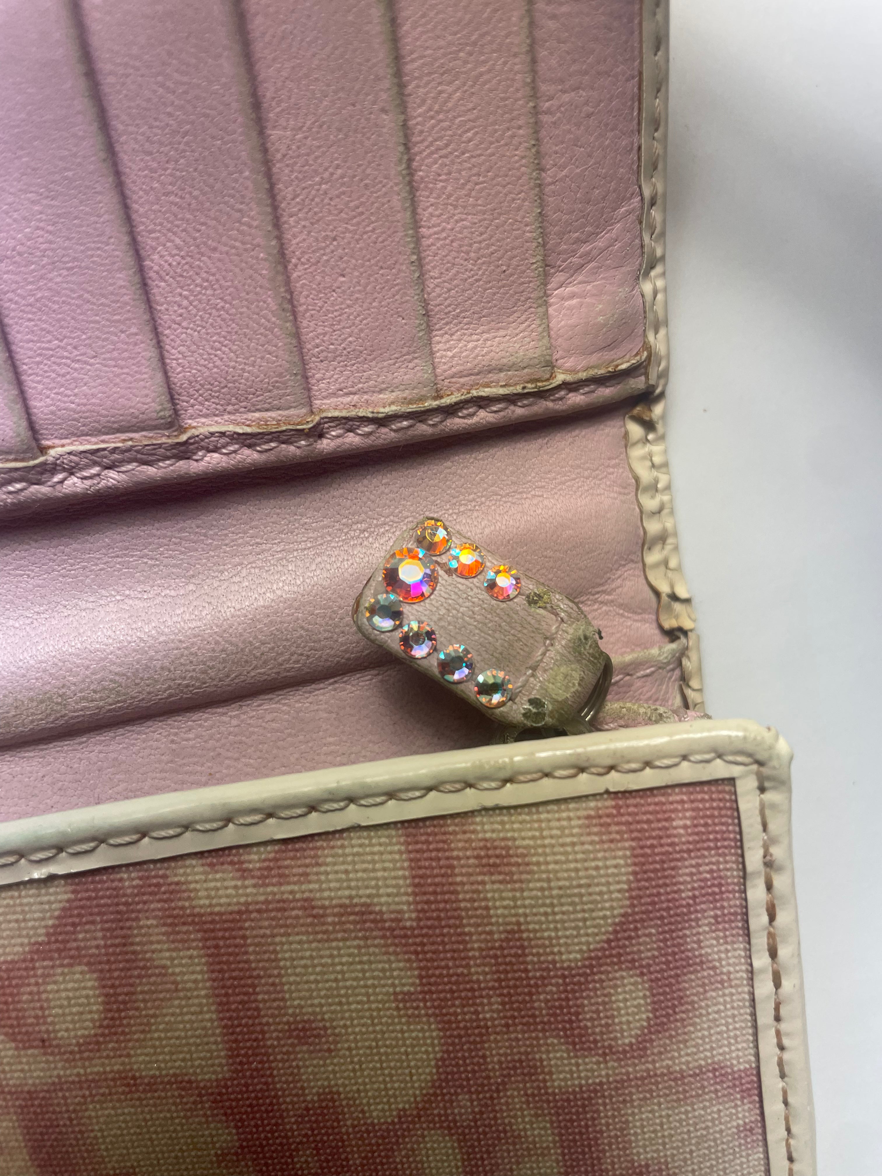 Christian Dior Pink '1' Monogram Canvas Purse / Wallet