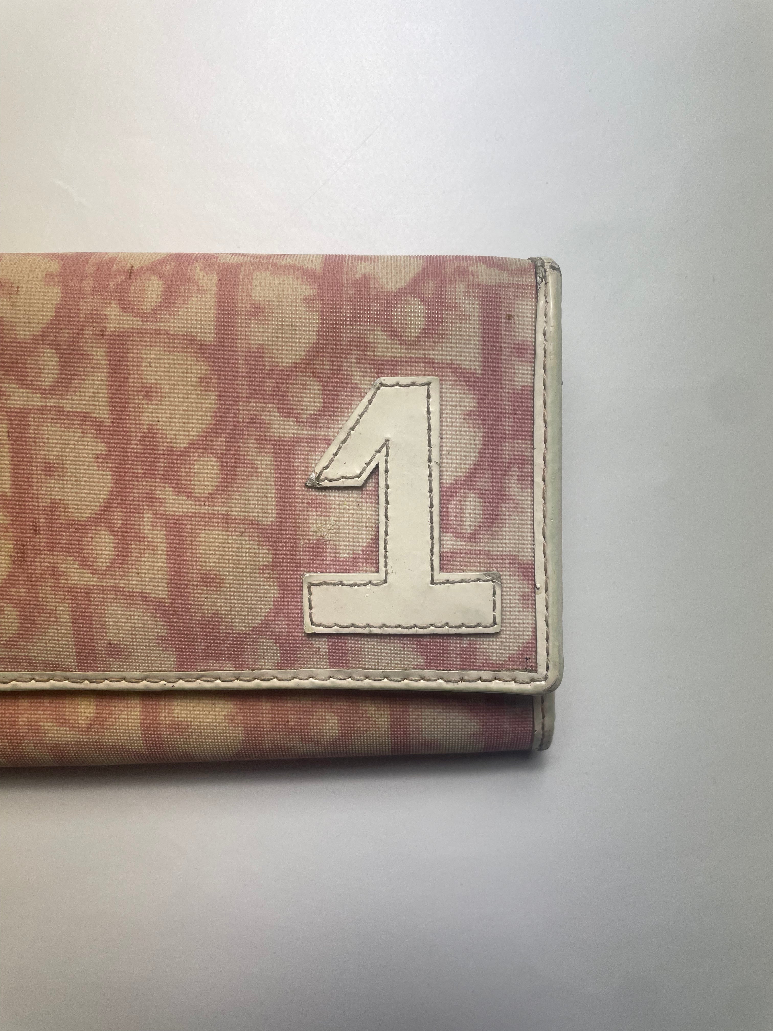 Christian Dior Pink '1' Monogram Canvas Purse / Wallet