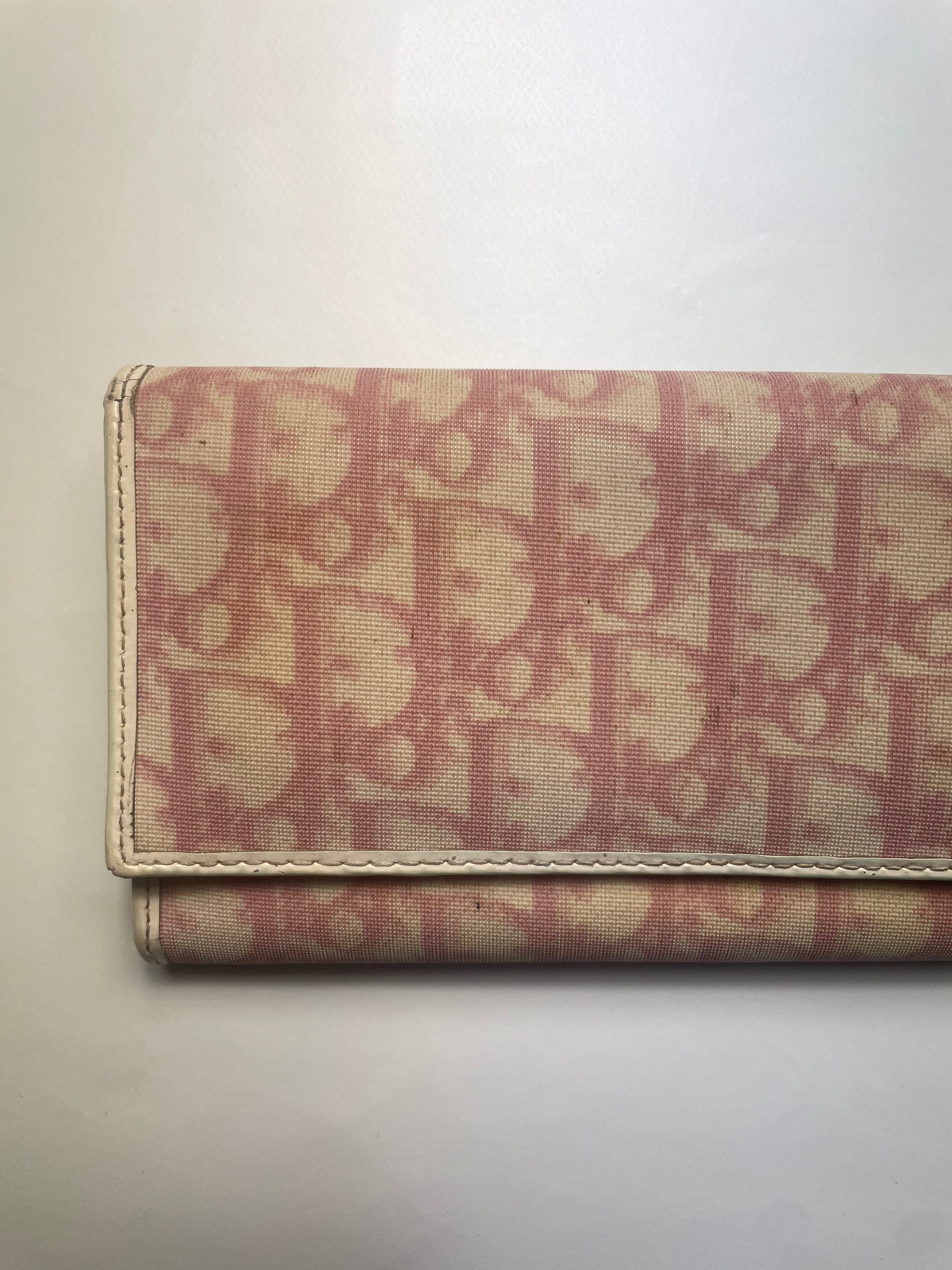 Christian Dior Pink '1' Monogram Canvas Purse / Wallet
