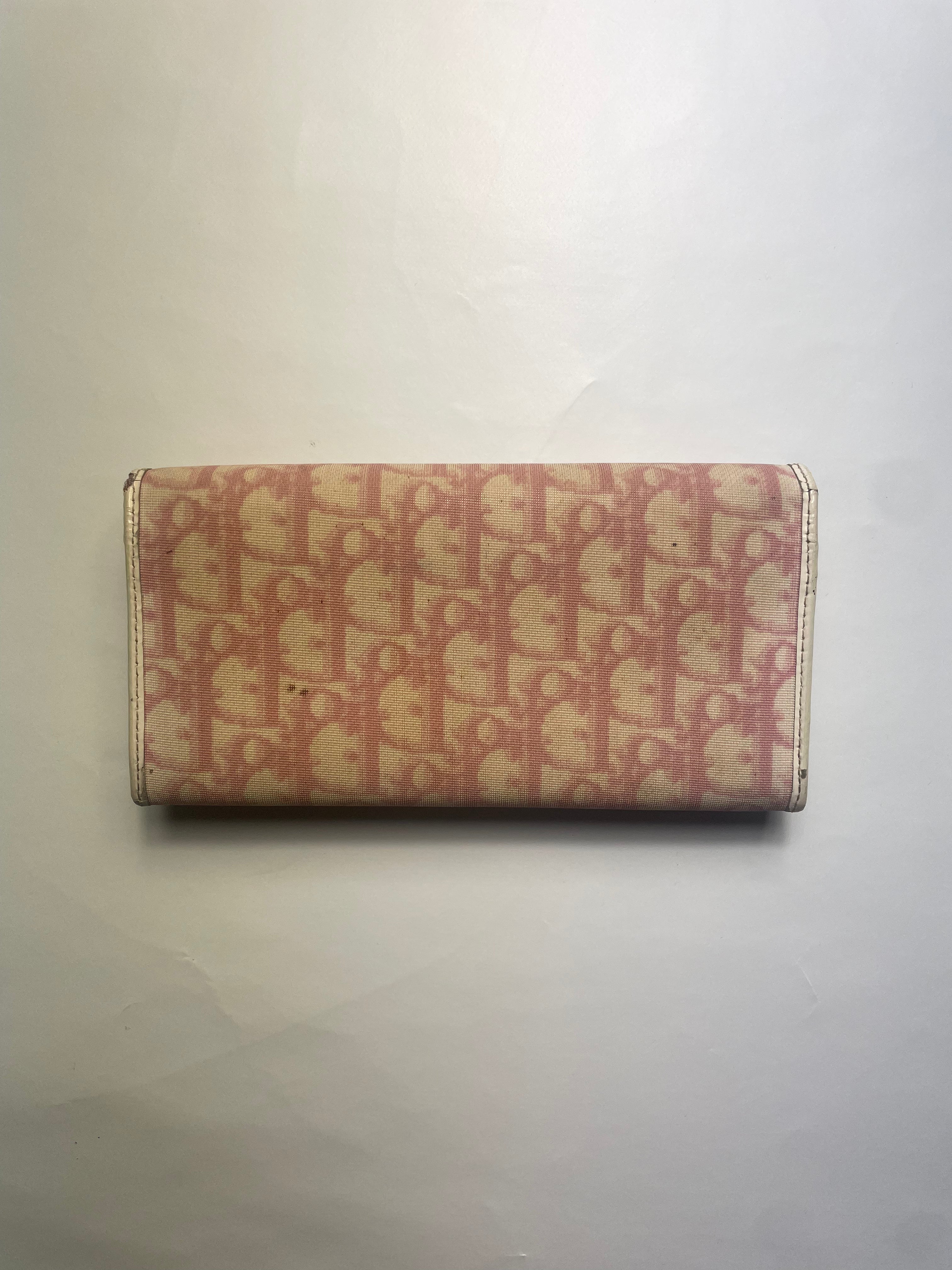 Christian Dior Pink '1' Monogram Canvas Purse / Wallet