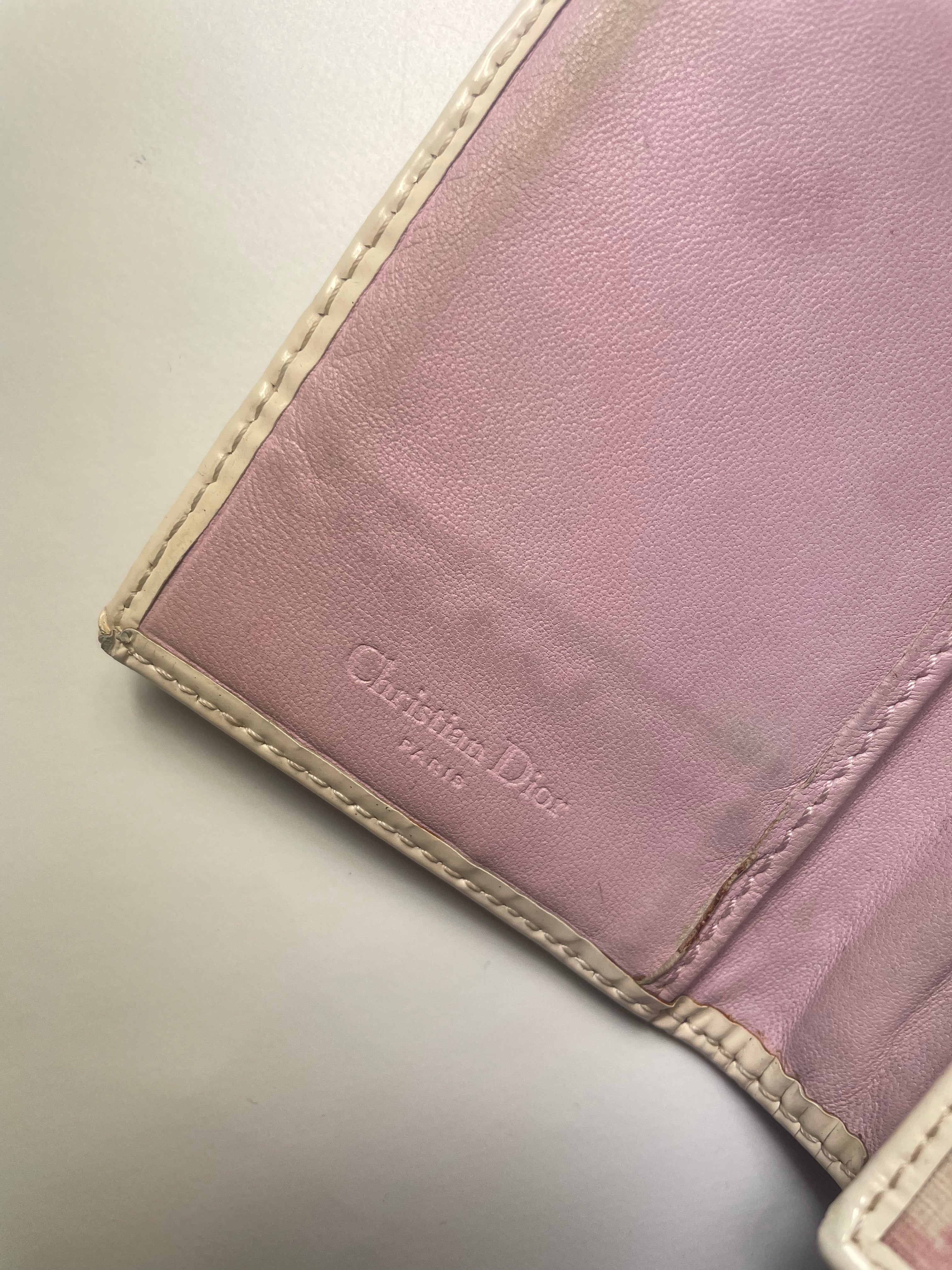 Christian Dior Pink '1' Monogram Canvas Purse / Wallet