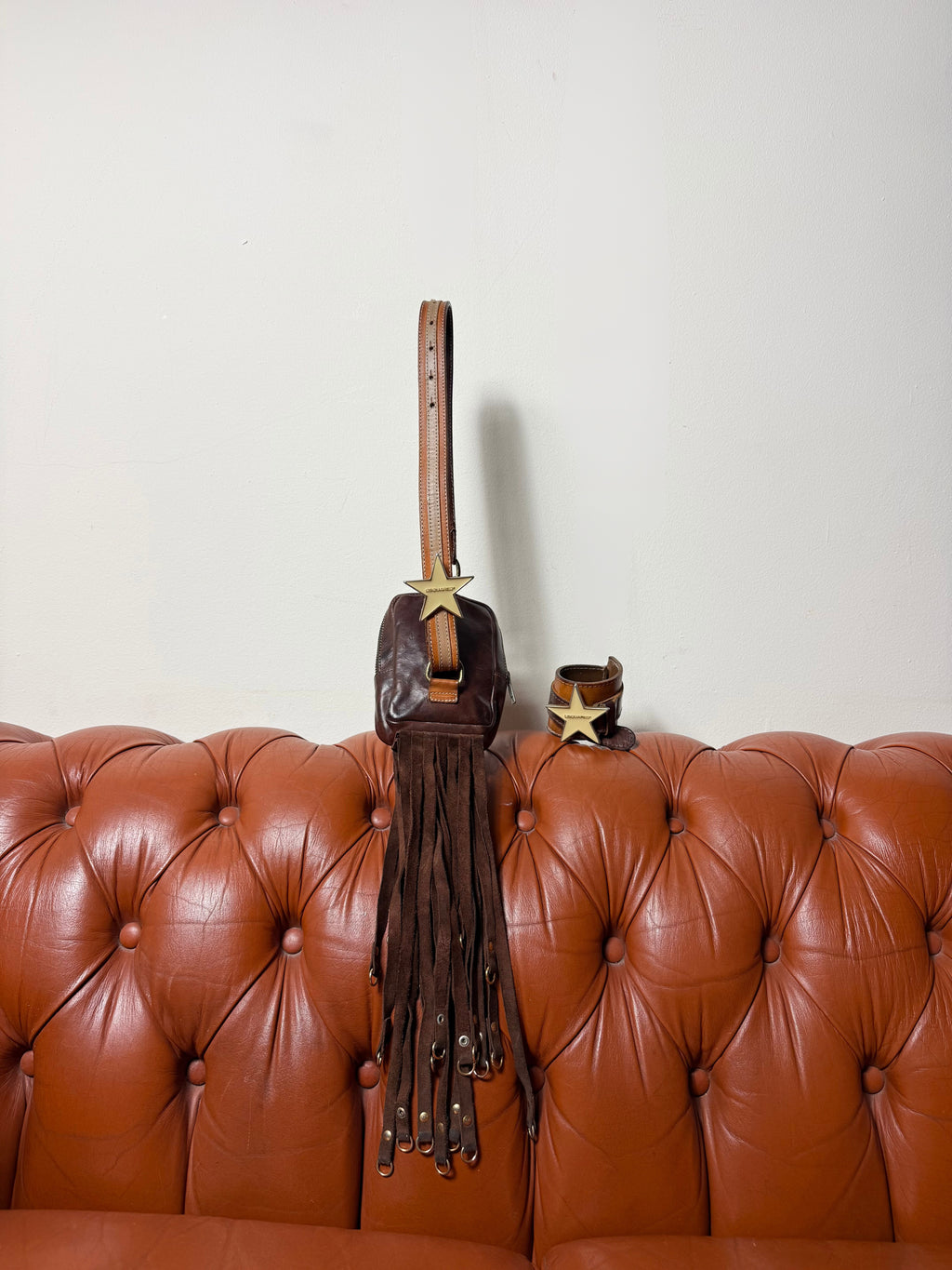 Dsqaured2 2001 Fringe Crossbody Pouch & Bangle