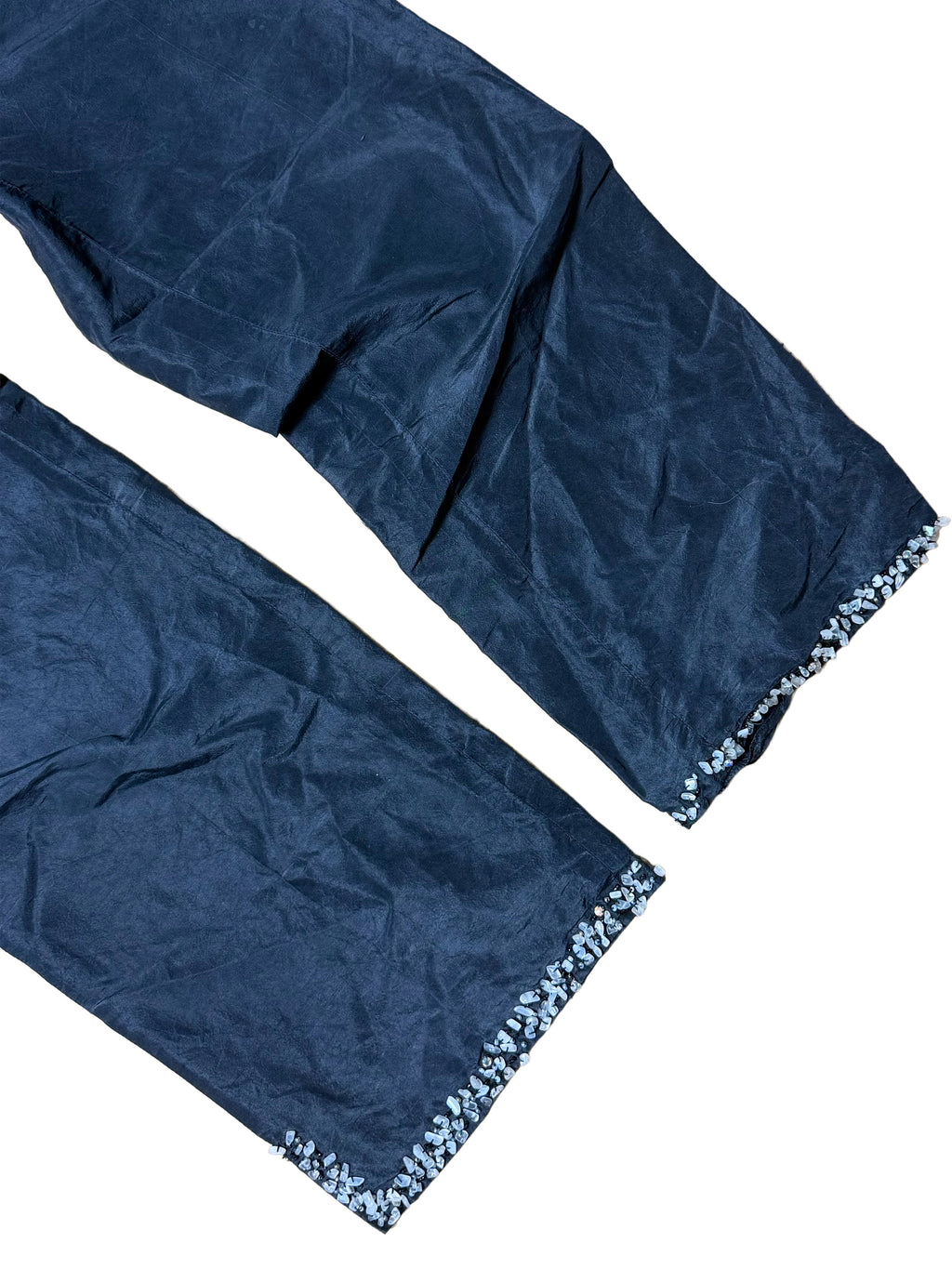 Blumarine Cropped Silk Embelished Trousers