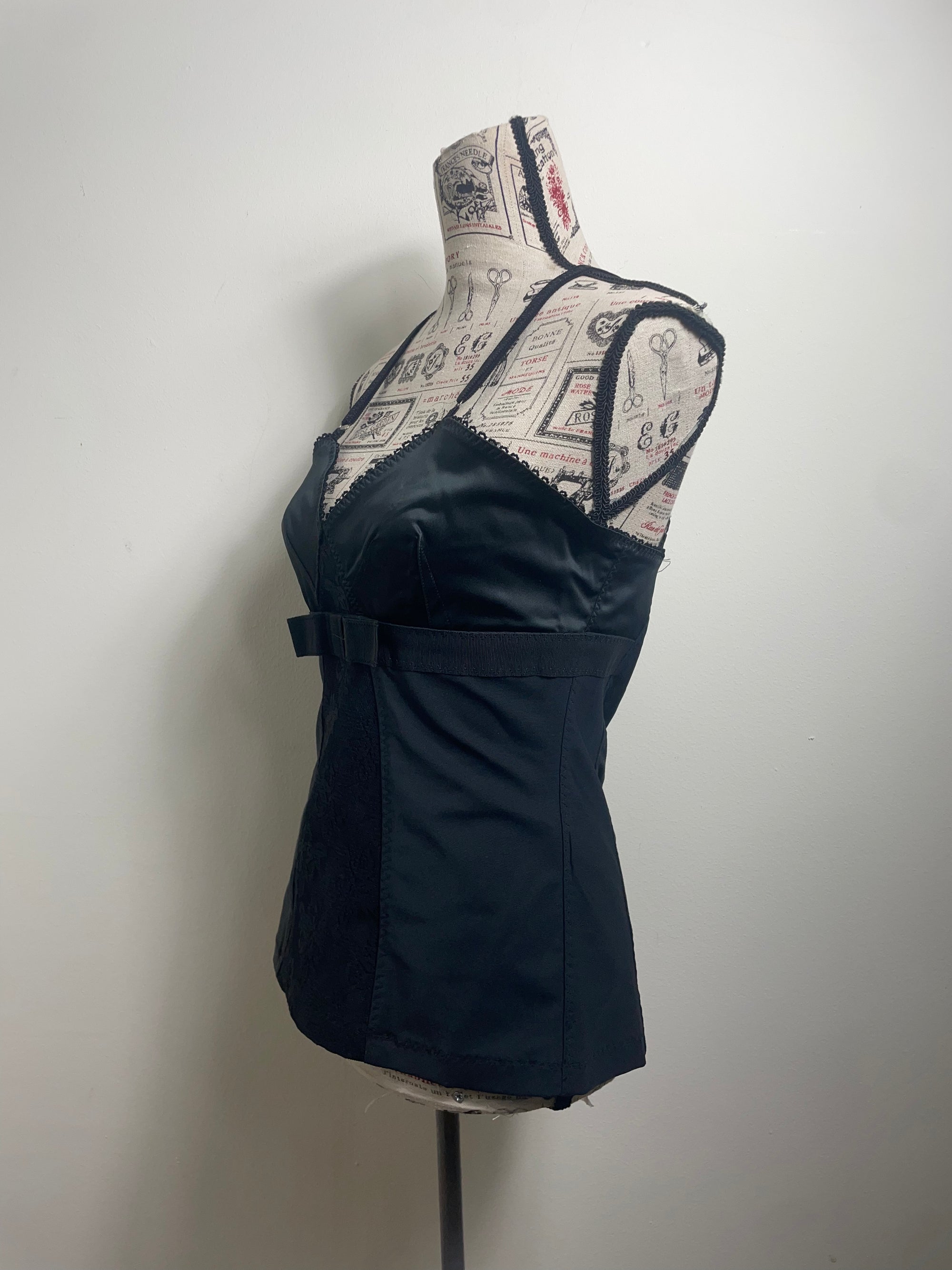 D&G Black Corset-Style Top