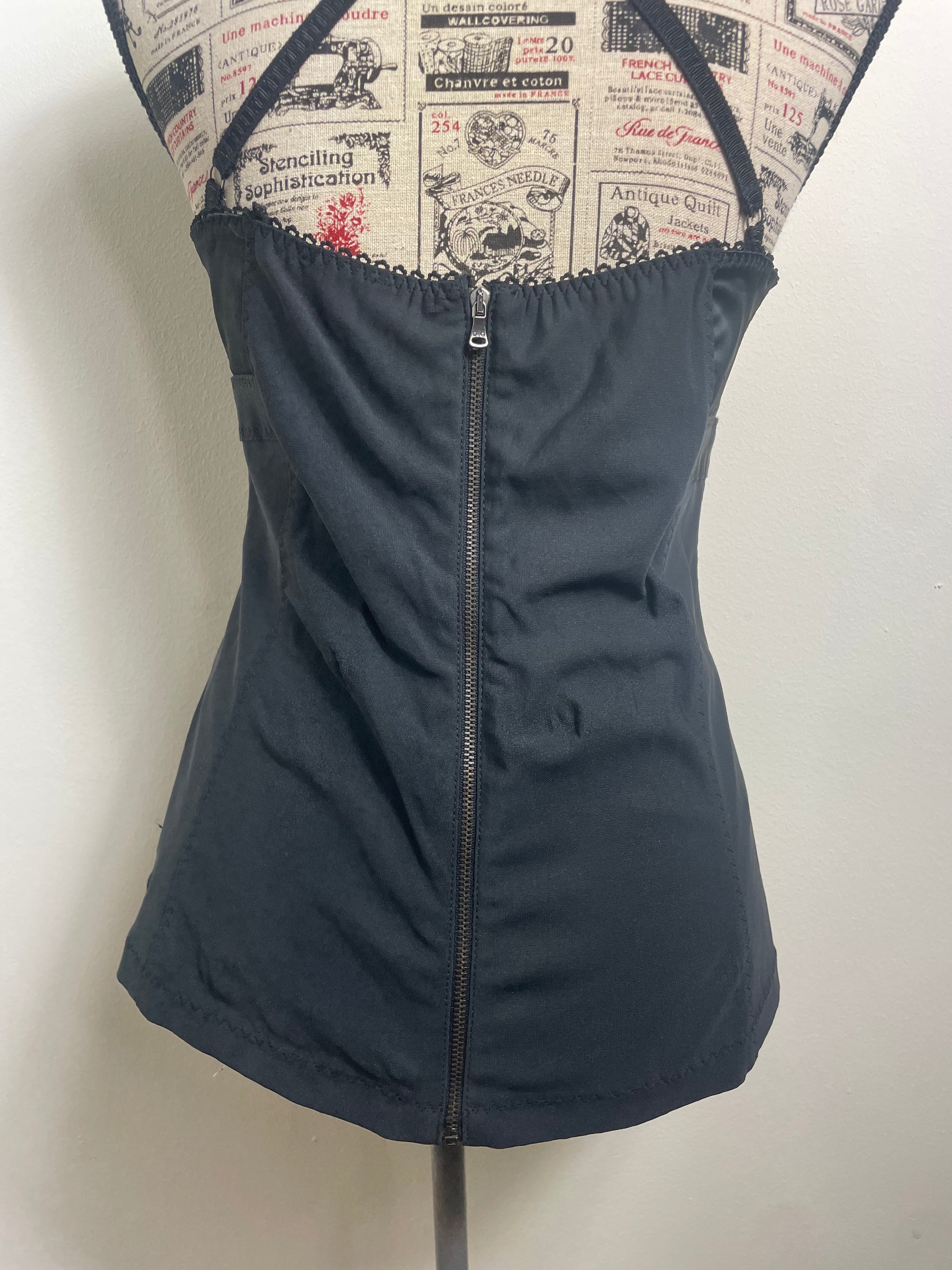 D&G Black Corset-Style Top