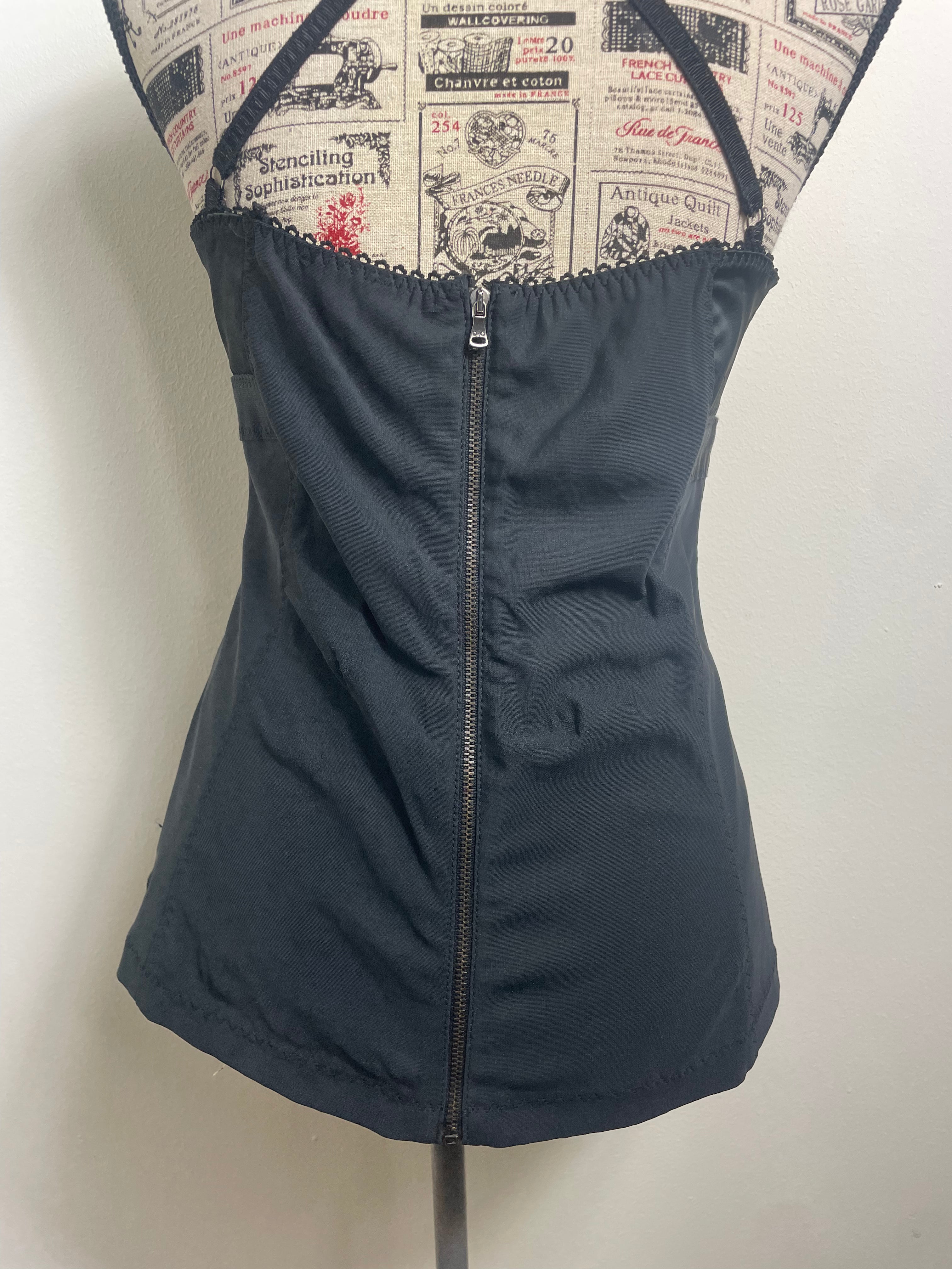 D&G Black Corset-Style Top