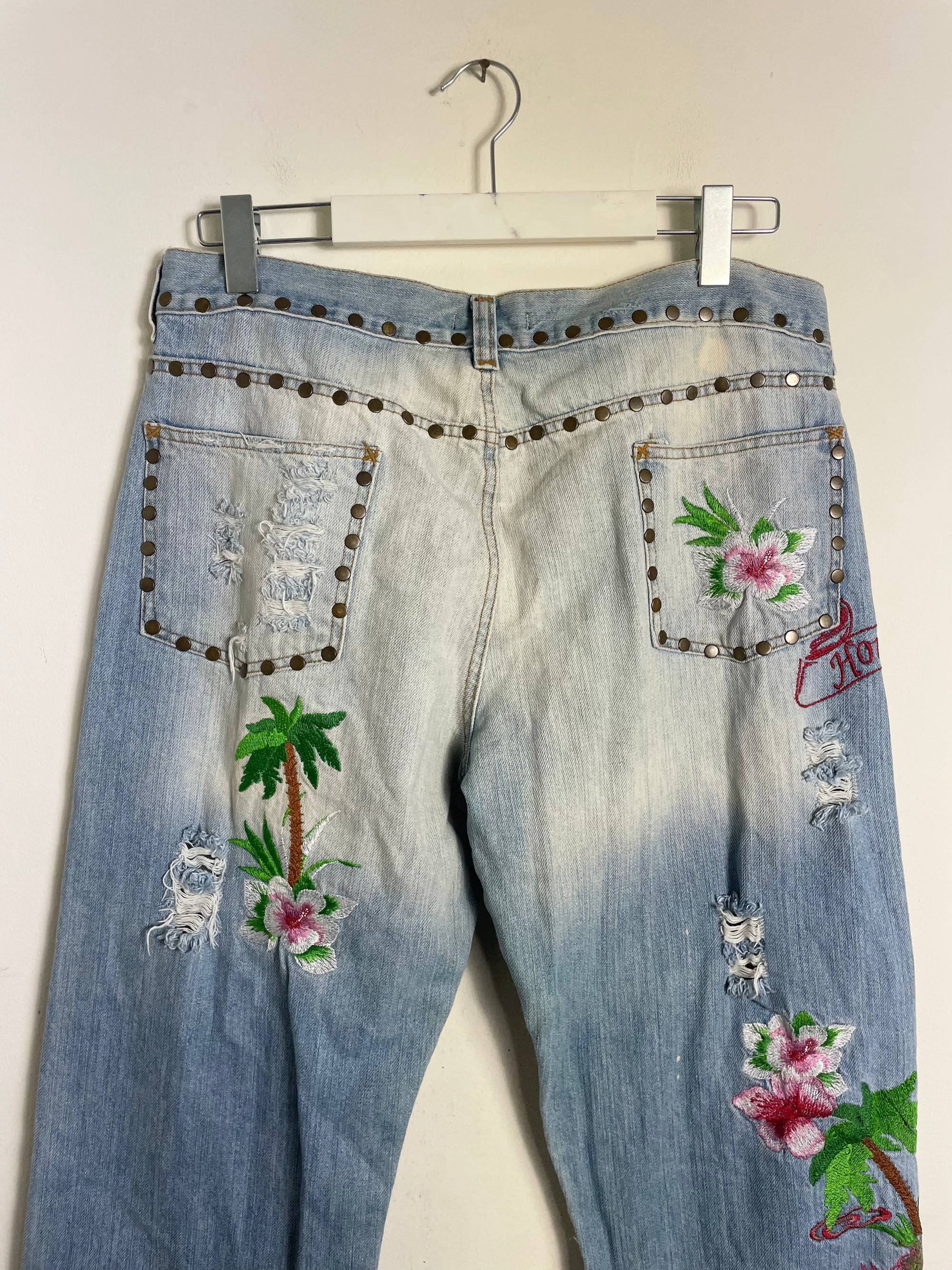 Dolce & Gabbana Spring 2005 Menswear Honolulu Embroidered Jeans