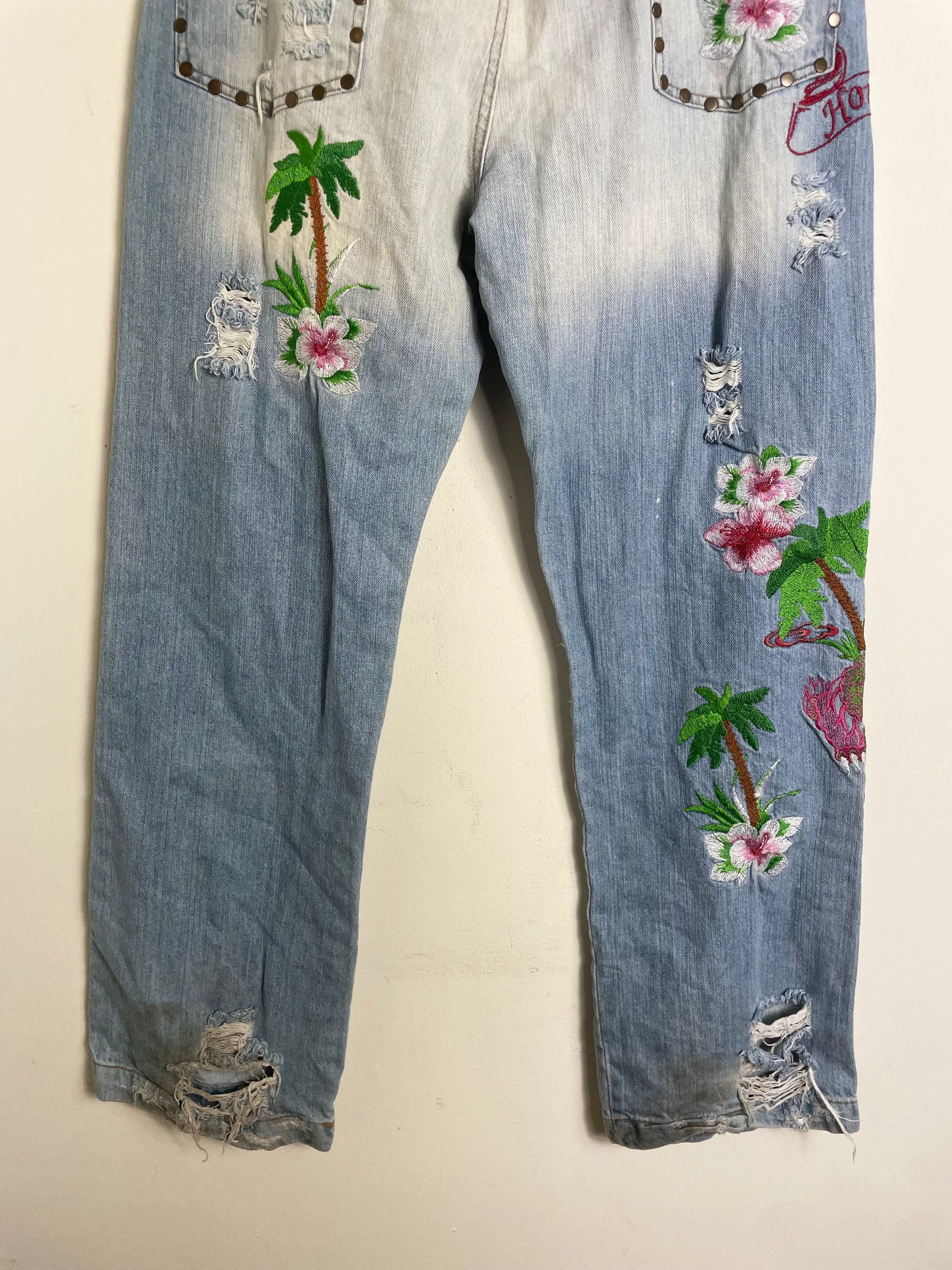 Dolce & Gabbana Spring 2005 Menswear Honolulu Embroidered Jeans