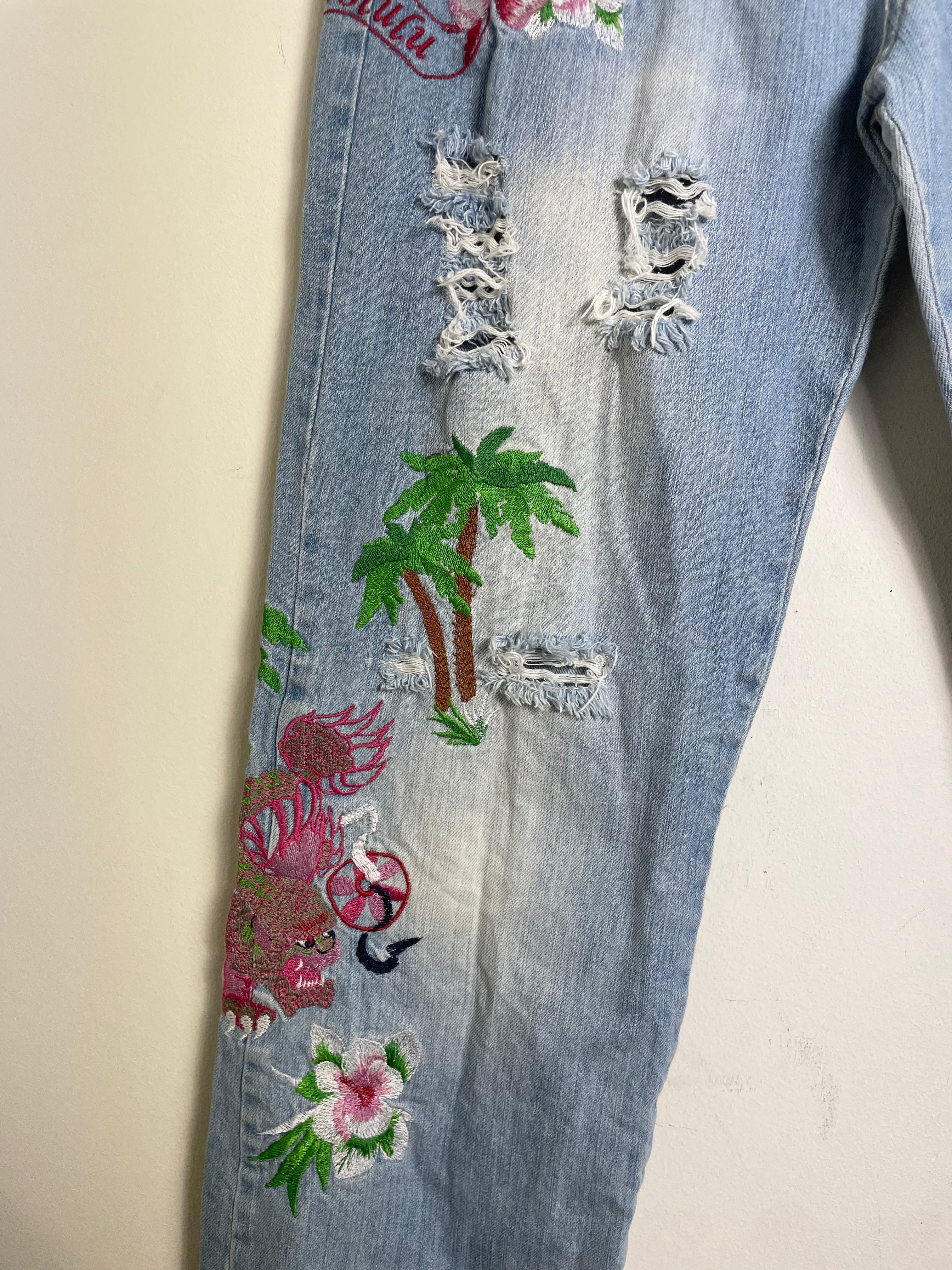 Dolce & Gabbana Spring 2005 Menswear Honolulu Embroidered Jeans