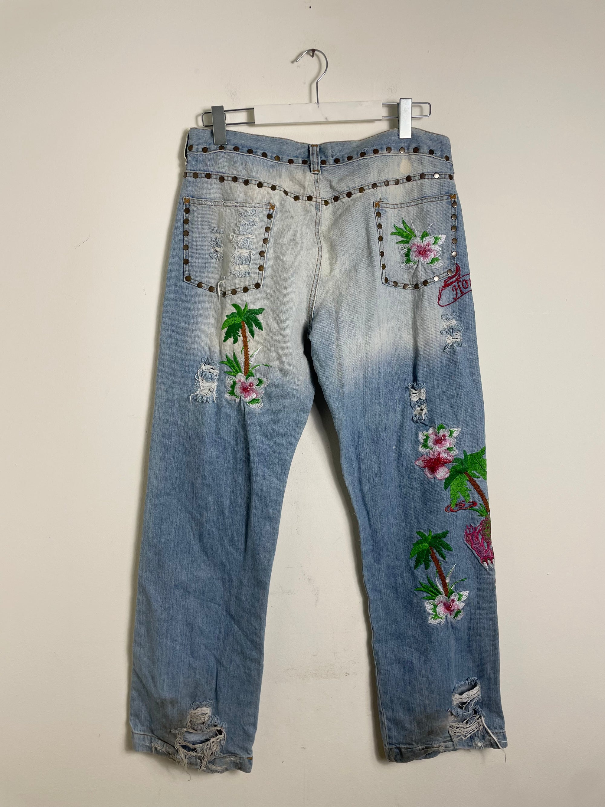 Dolce & Gabbana Spring 2005 Menswear Honolulu Embroidered Jeans