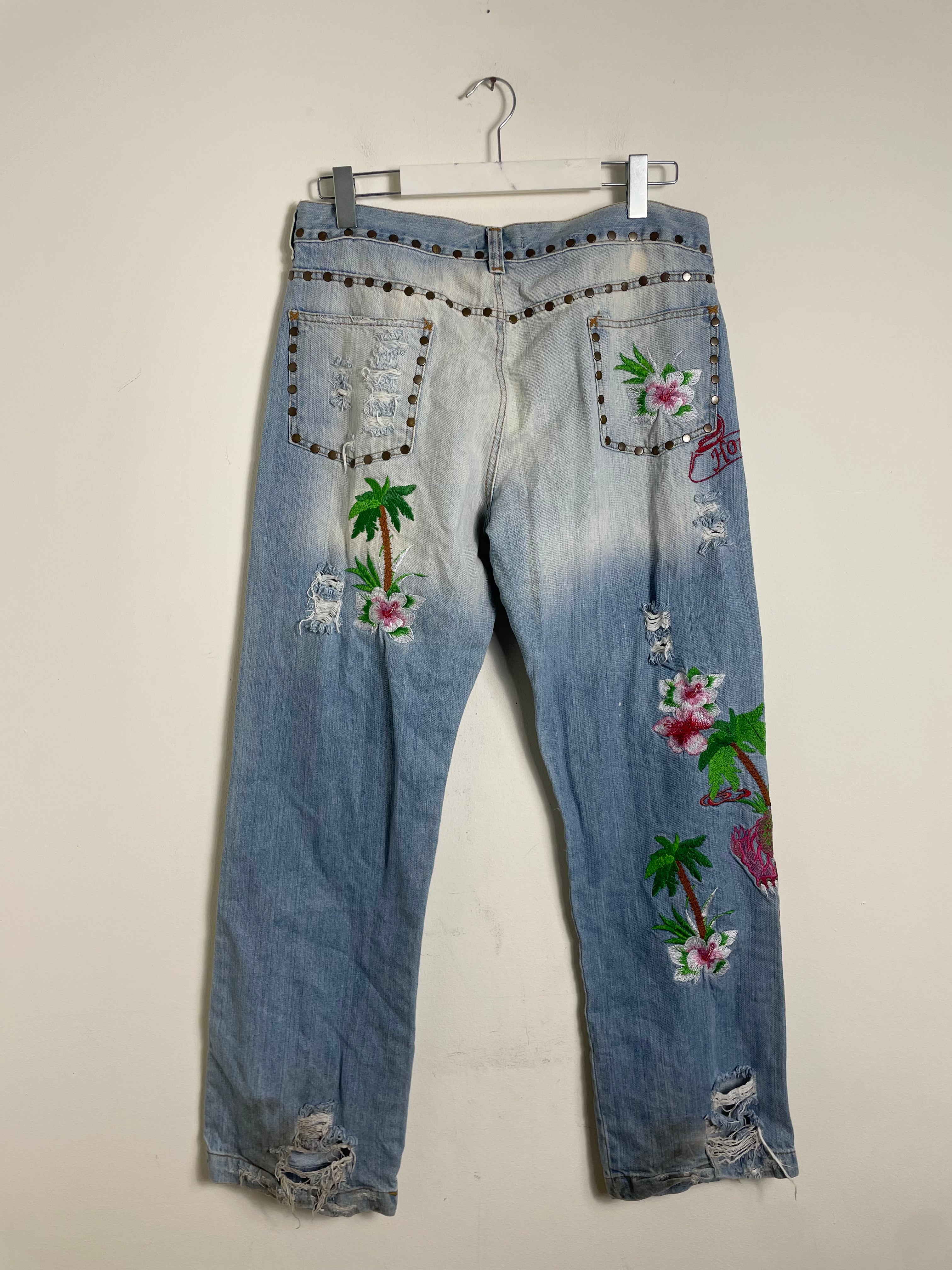 Dolce & Gabbana Spring 2005 Menswear Honolulu Embroidered Jeans